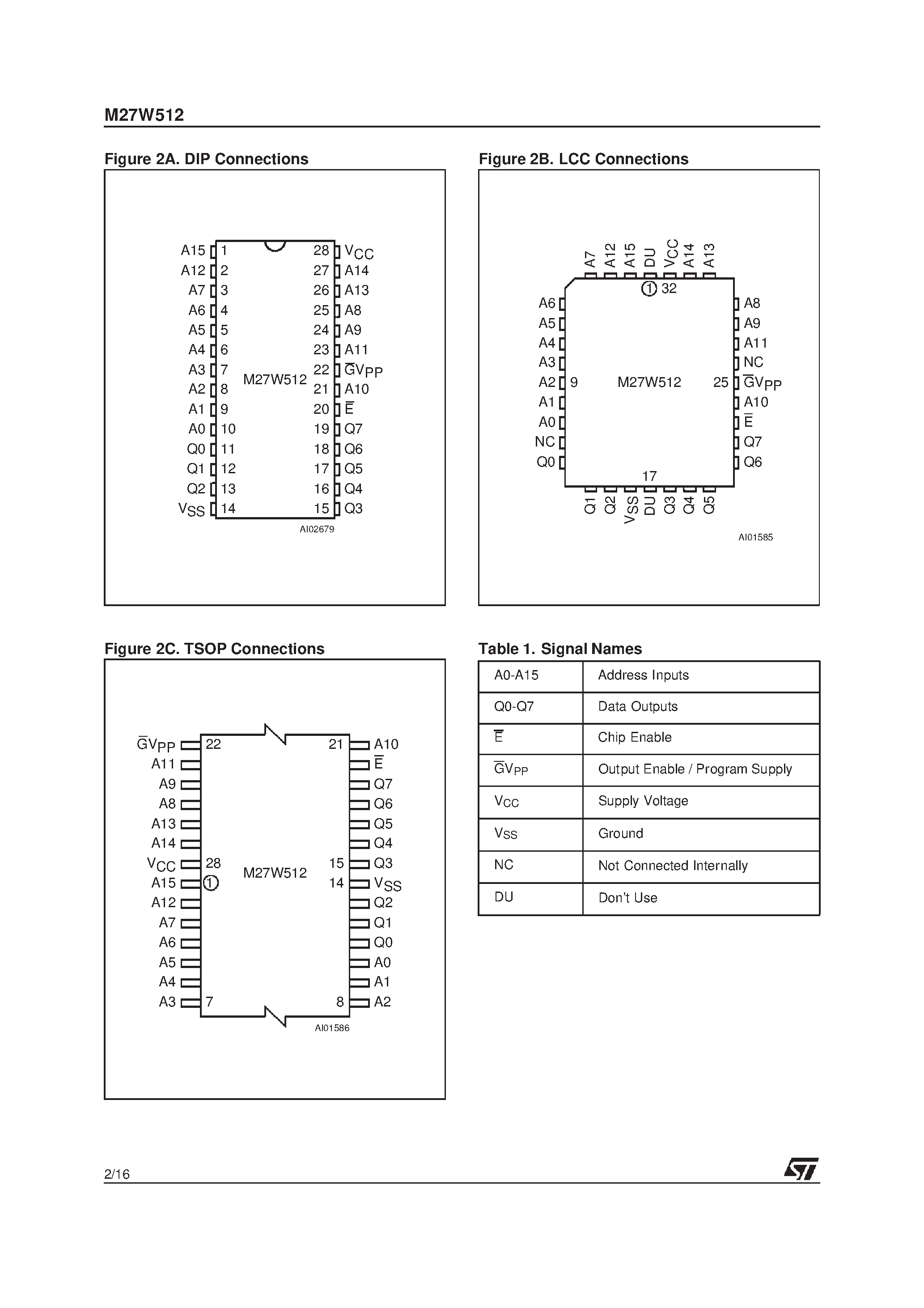 Datasheet M27W402-200N6TR - 4 Mbit 256Kb x16 Low Voltage UV EPROM and OTP EPROM page 2