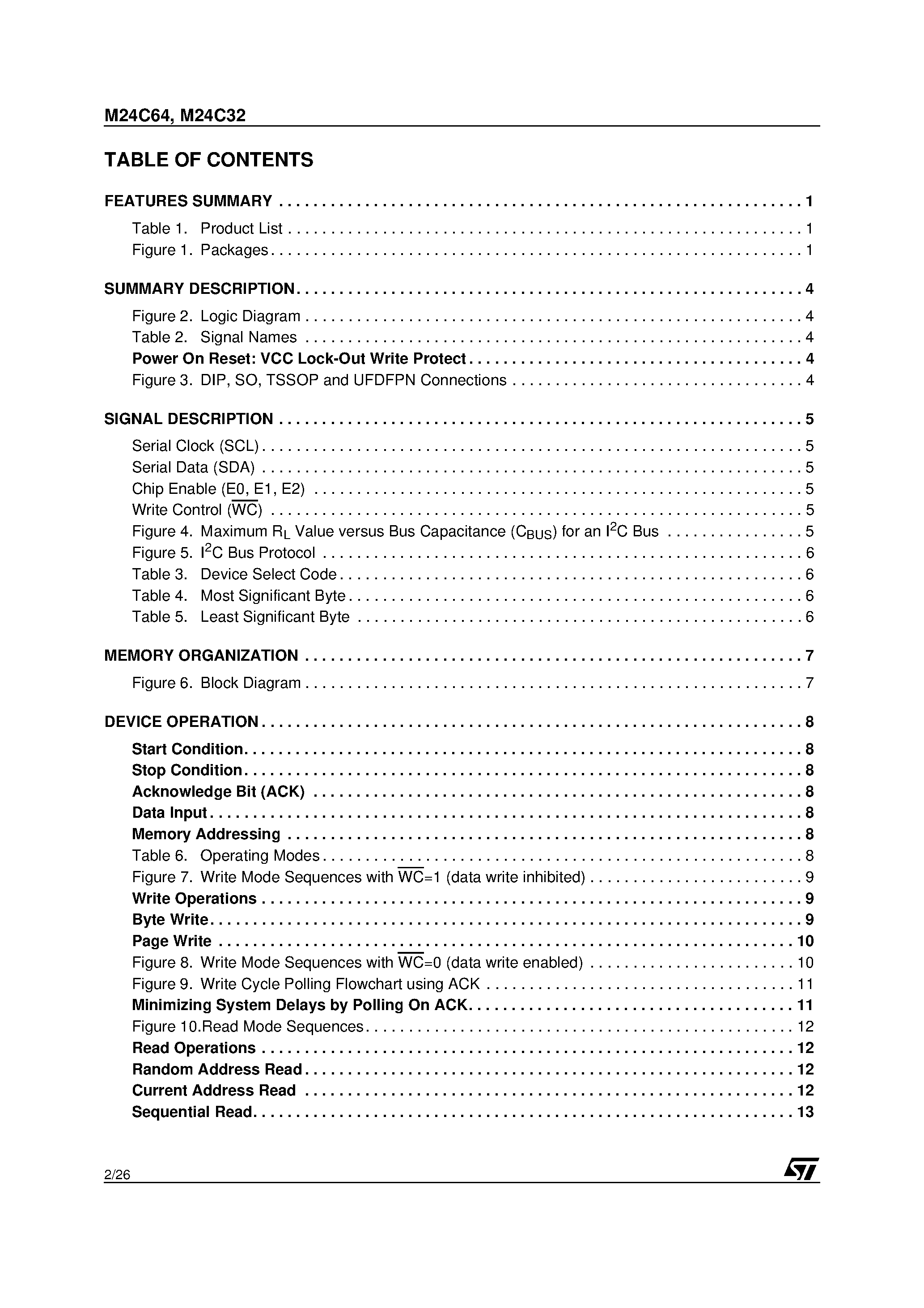 Datasheet M24C32-R - 64Kbit and 32Kbit Serial IC Bus EEPROM page 2