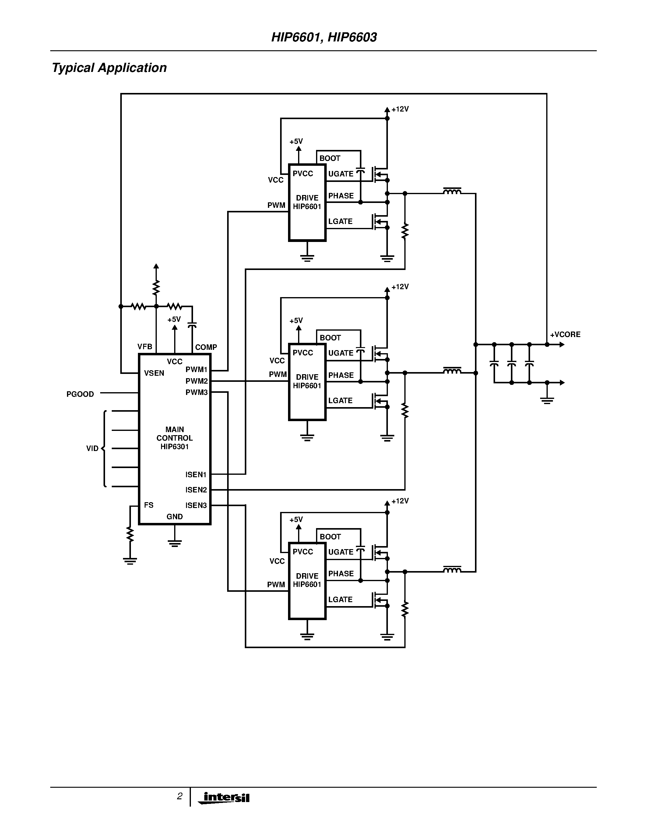 Datasheet FN4819 - Synchronous-Rectified Buck MOSFET Drivers page 2