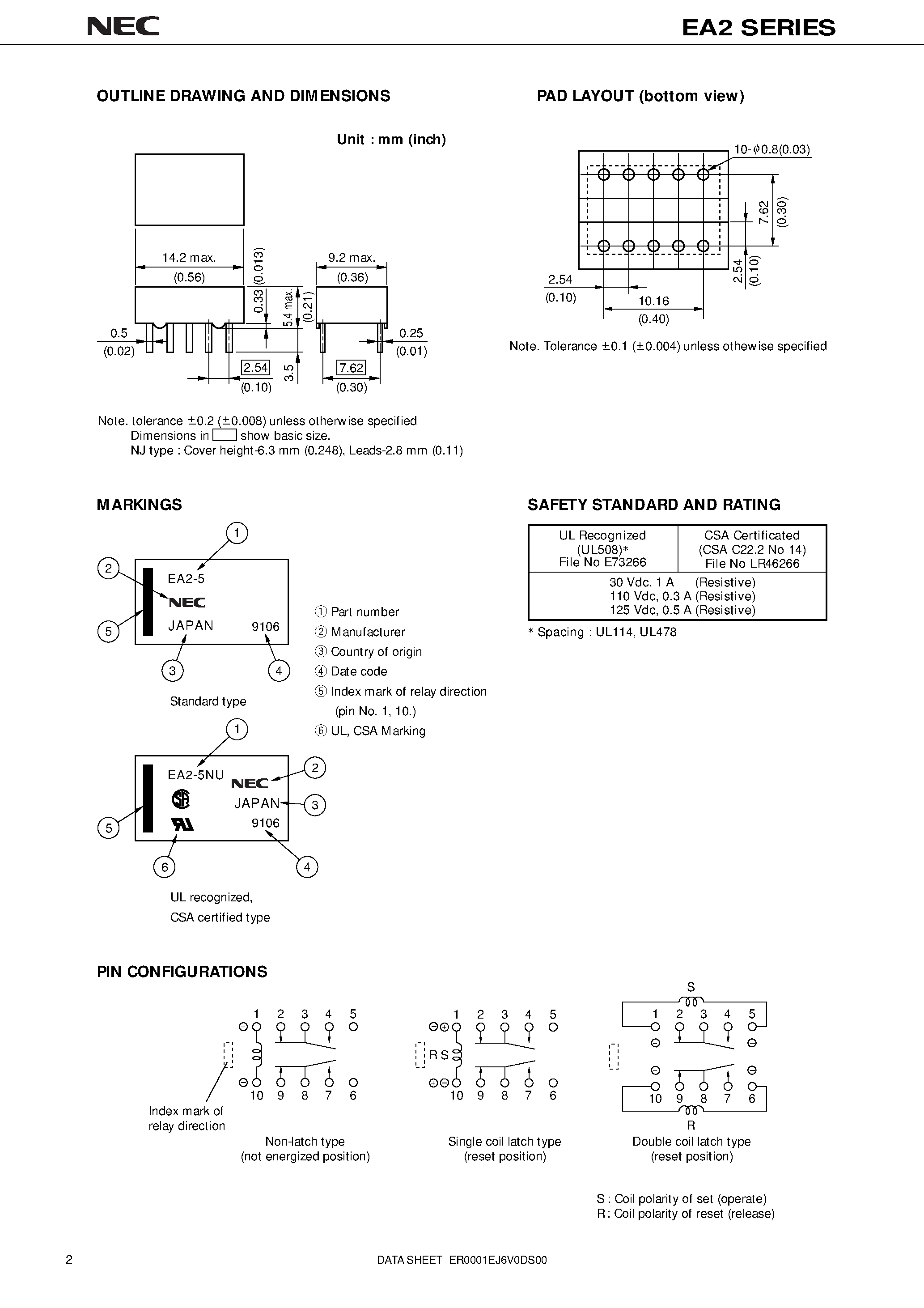 Даташит EA2-6 - COMPACT AND LIGHTWEIGHT страница 2