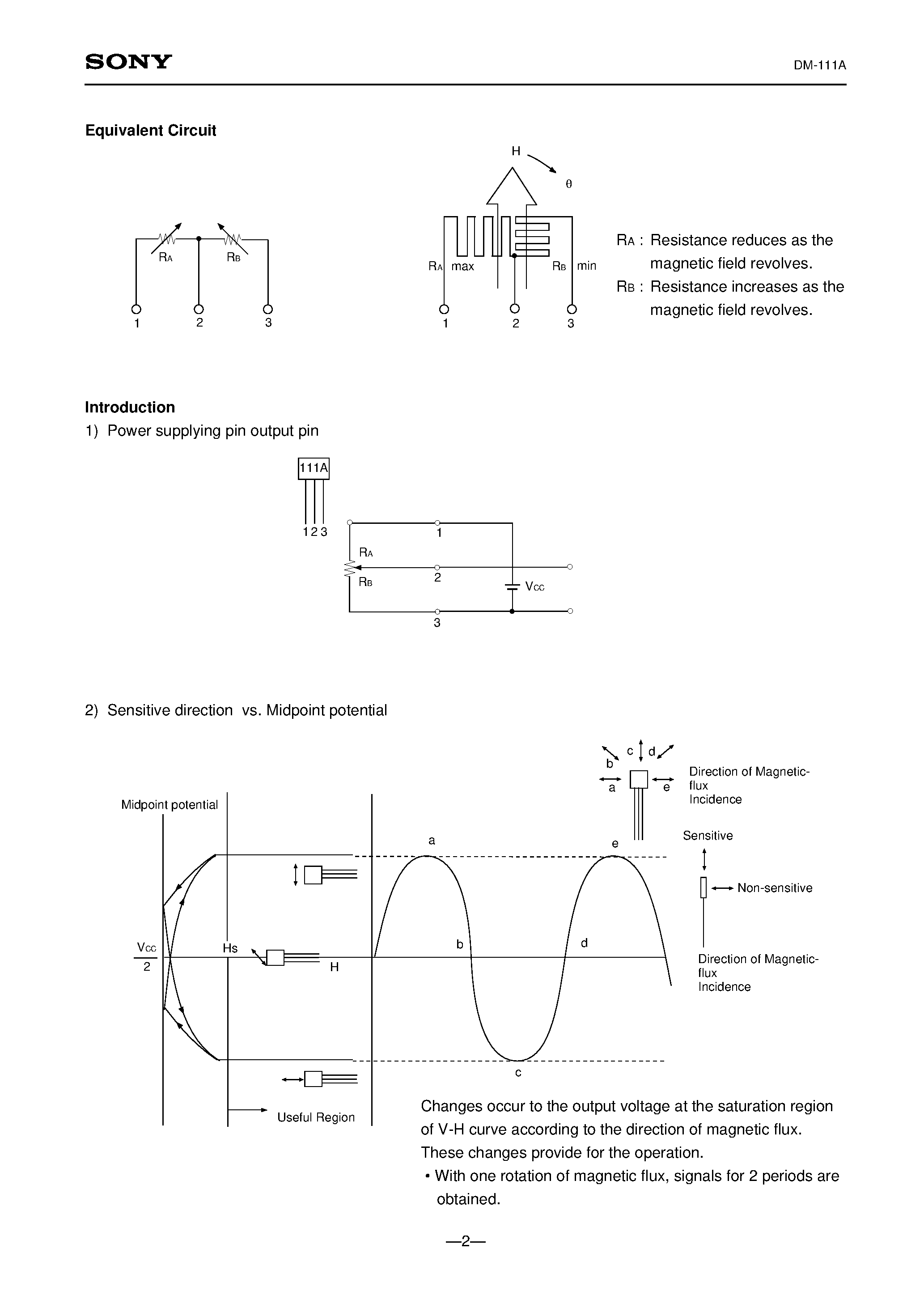 Datasheet DM-111A - Magneto-Resistance Element page 2