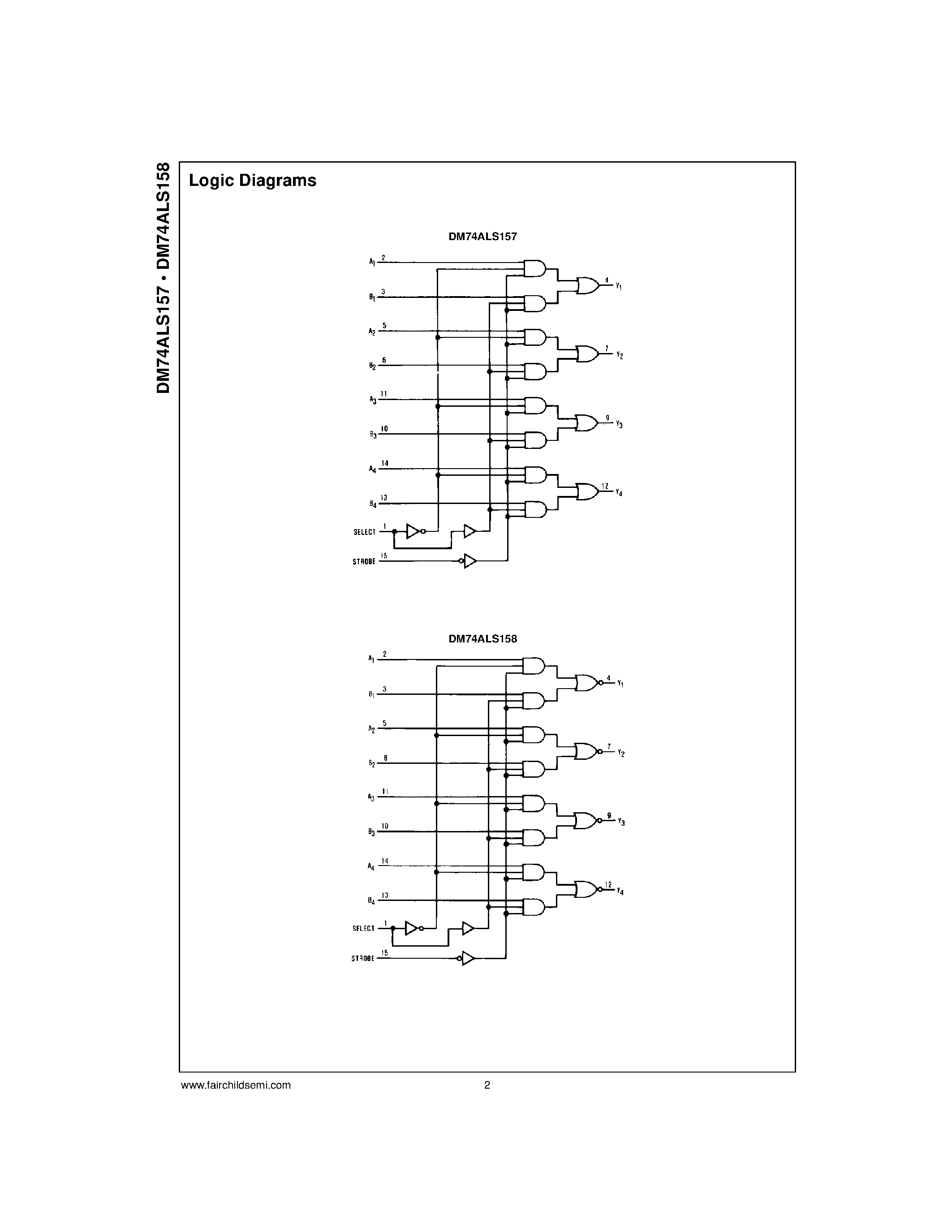 Datasheet DM74ALS157M - Quad 1-of-2 Line Data Selector/Multiplexer page 2