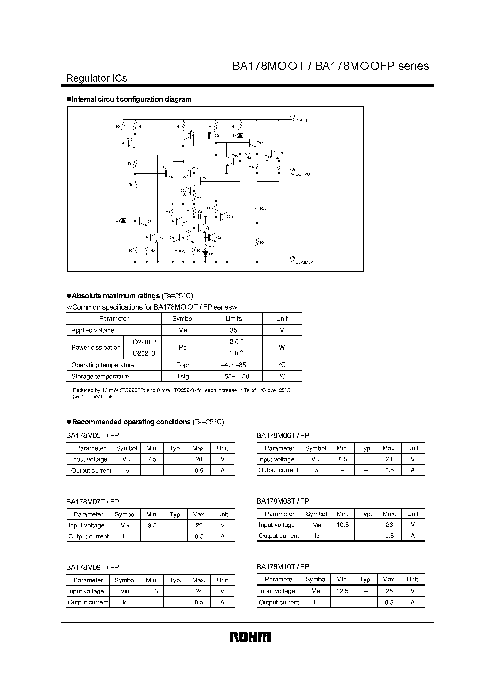 Datasheet BA178M05FP - Standard 78M series/ 3-pin regulator page 2