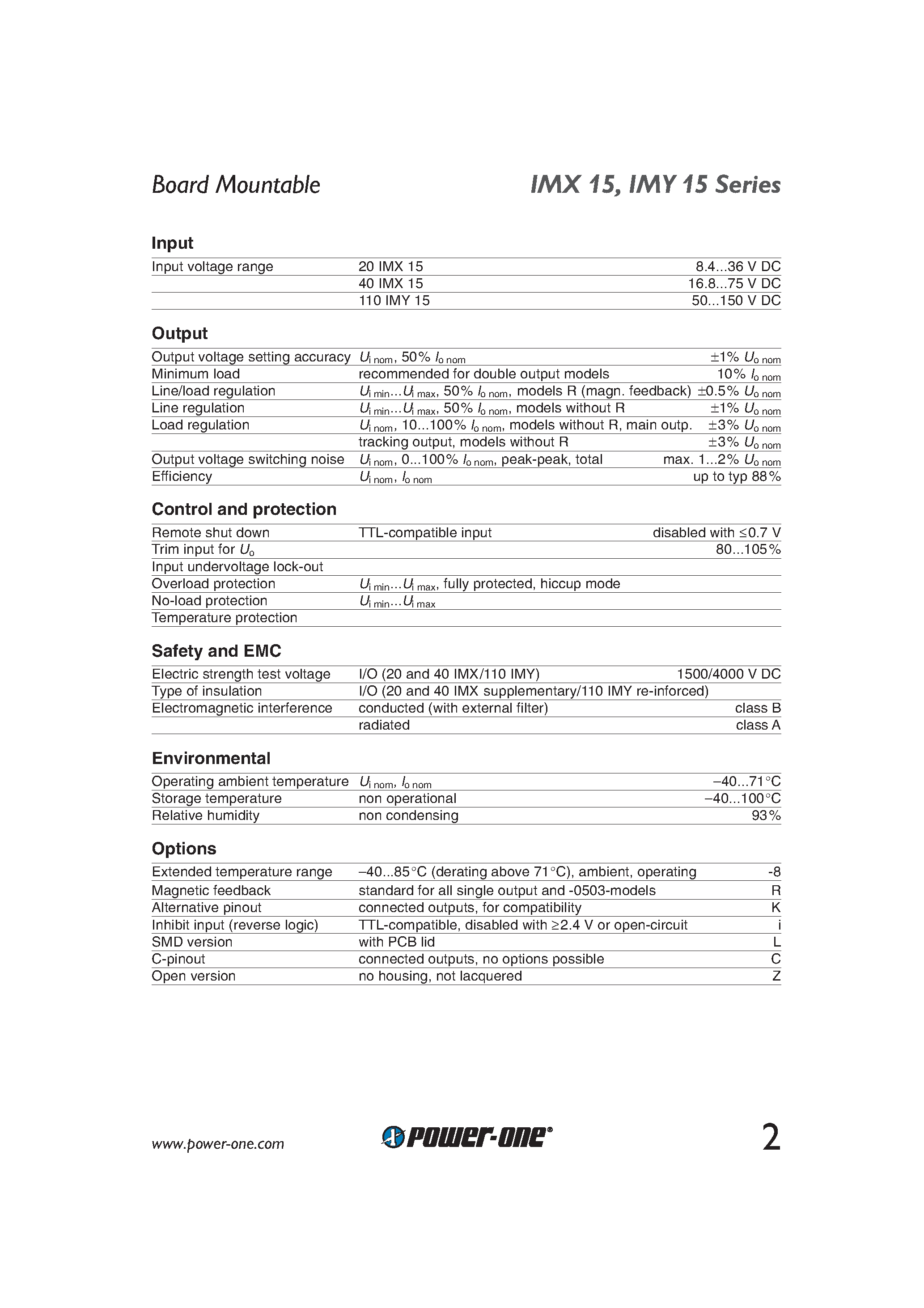 Datasheet 40IMX15-2.5-9RG - 15 Watt DC-DC Converters page 2