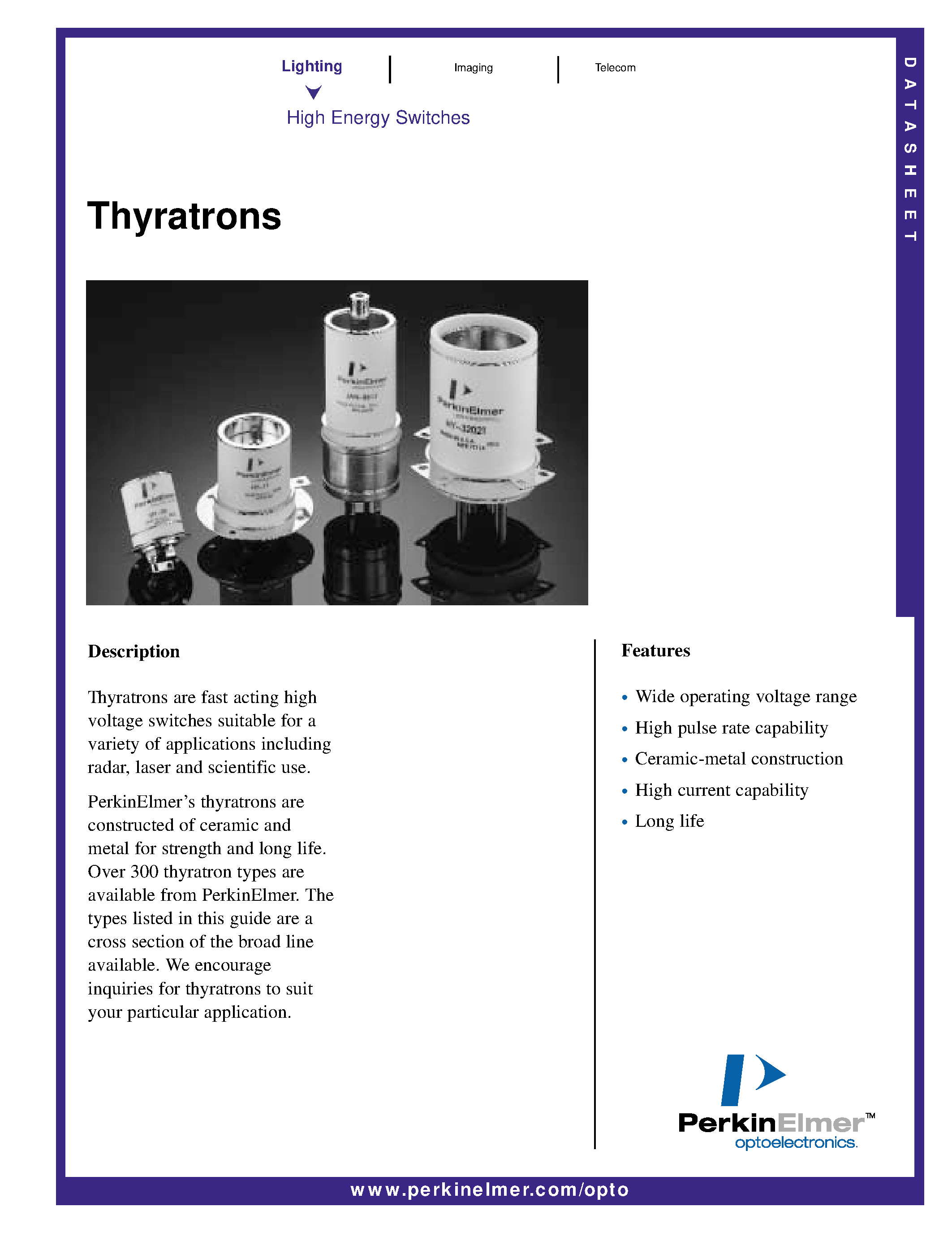 Даташит HY-6 - Thyratrons страница 1