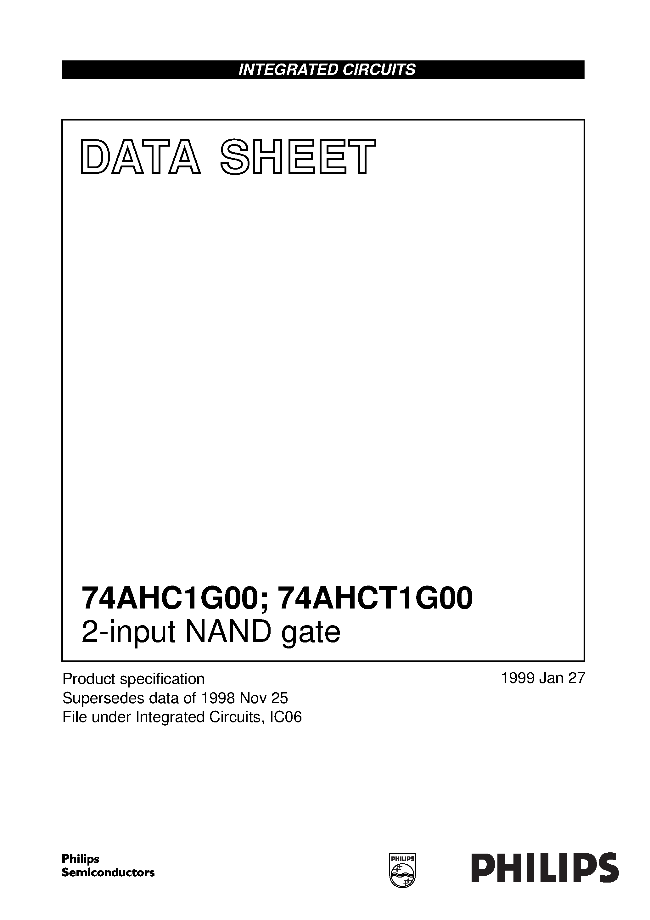 Datasheet 74AHC1G00 - 2-input NAND gate page 1