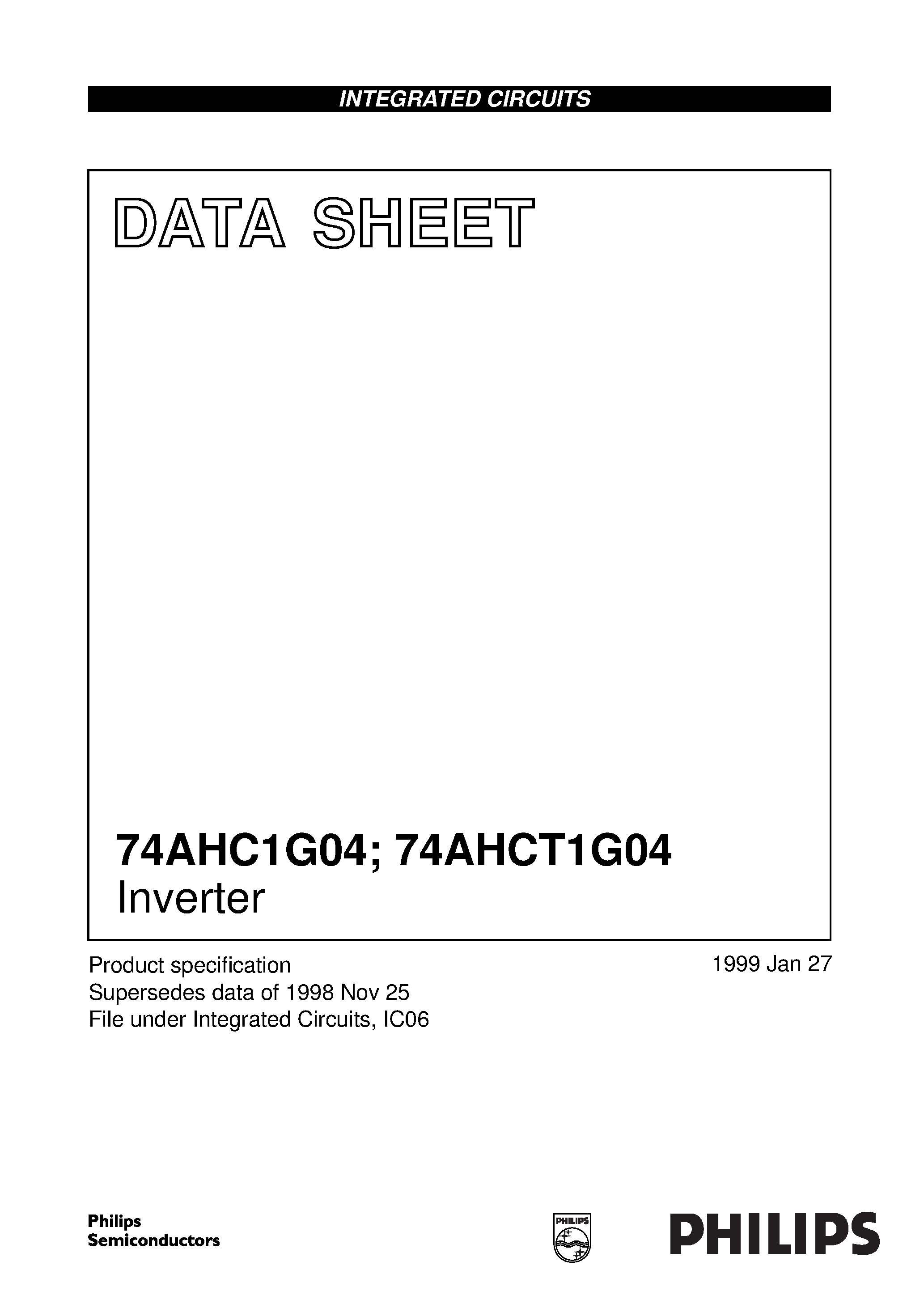 Datasheet 74AHC1G04GW - Inverter page 1