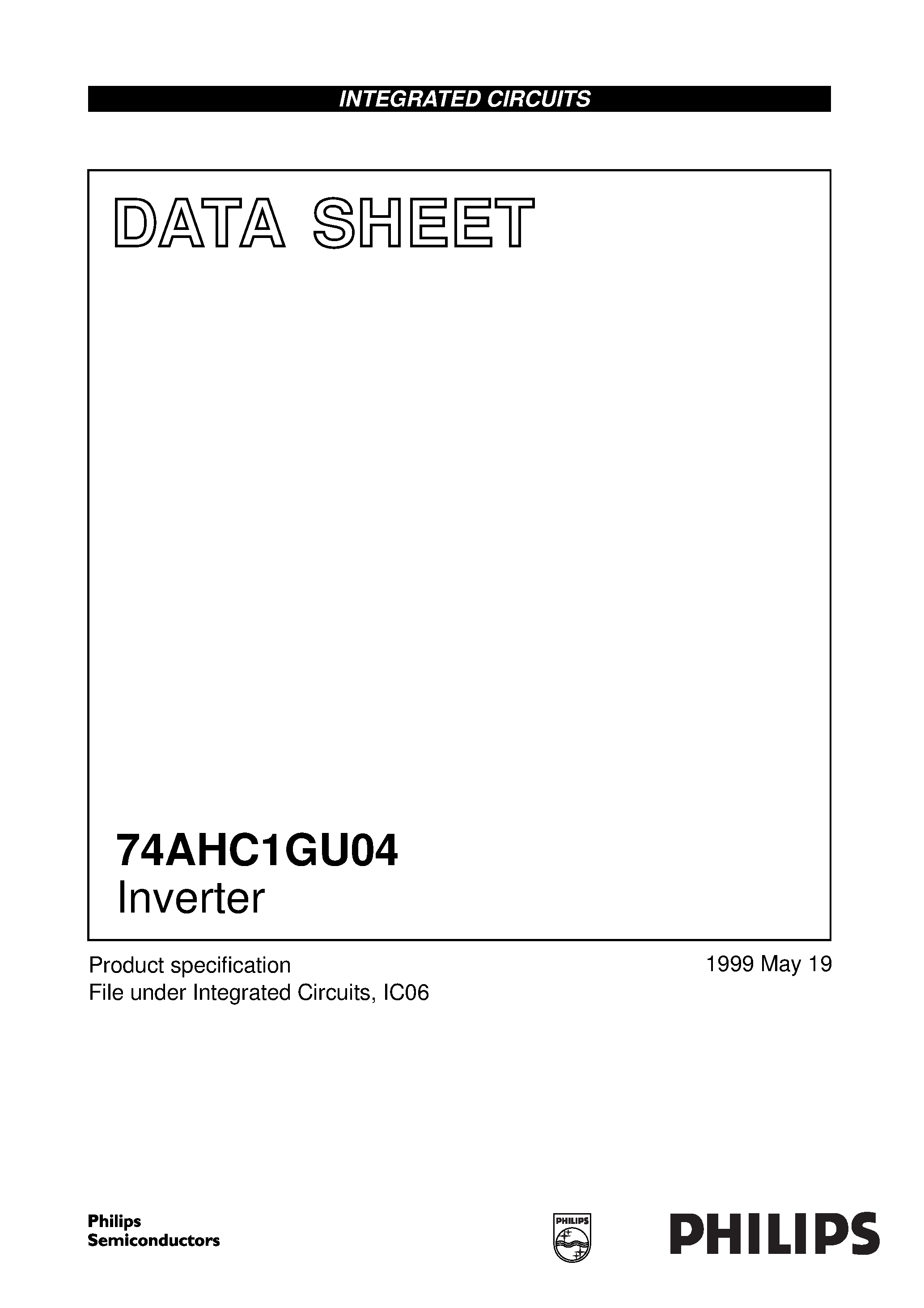 Datasheet 74AHC1GU04 - Inverter page 1