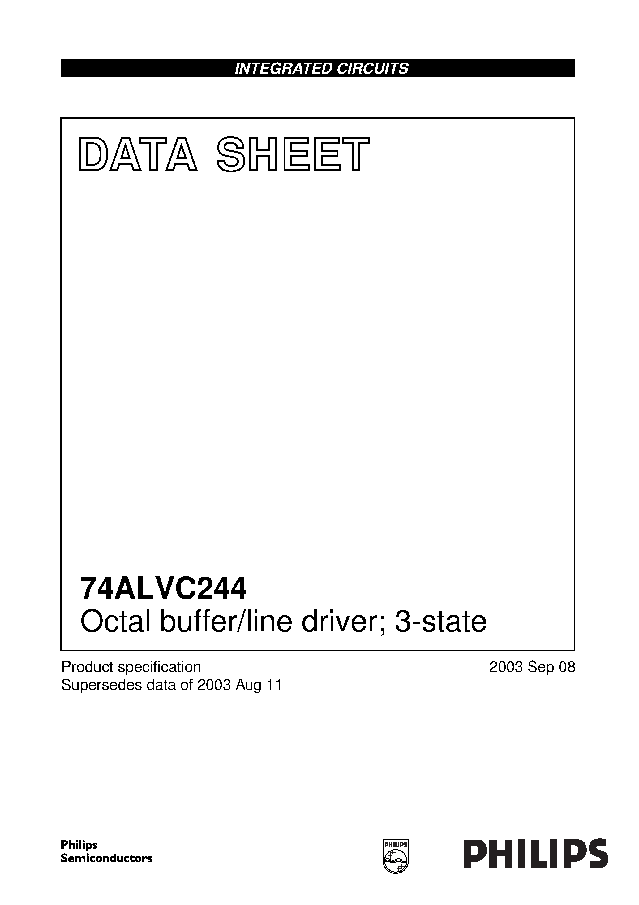 Даташит 74ALVC244 - Octal buffer/line driver; 3-state страница 1