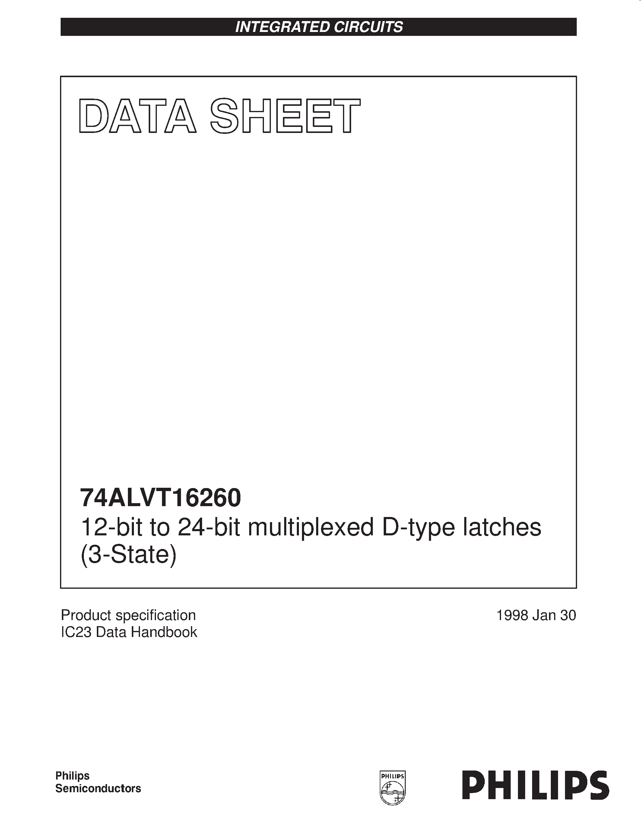 Datasheet 74ALVT16260 - 12-bit to 24-bit multiplexed D-type latches 3-State page 1