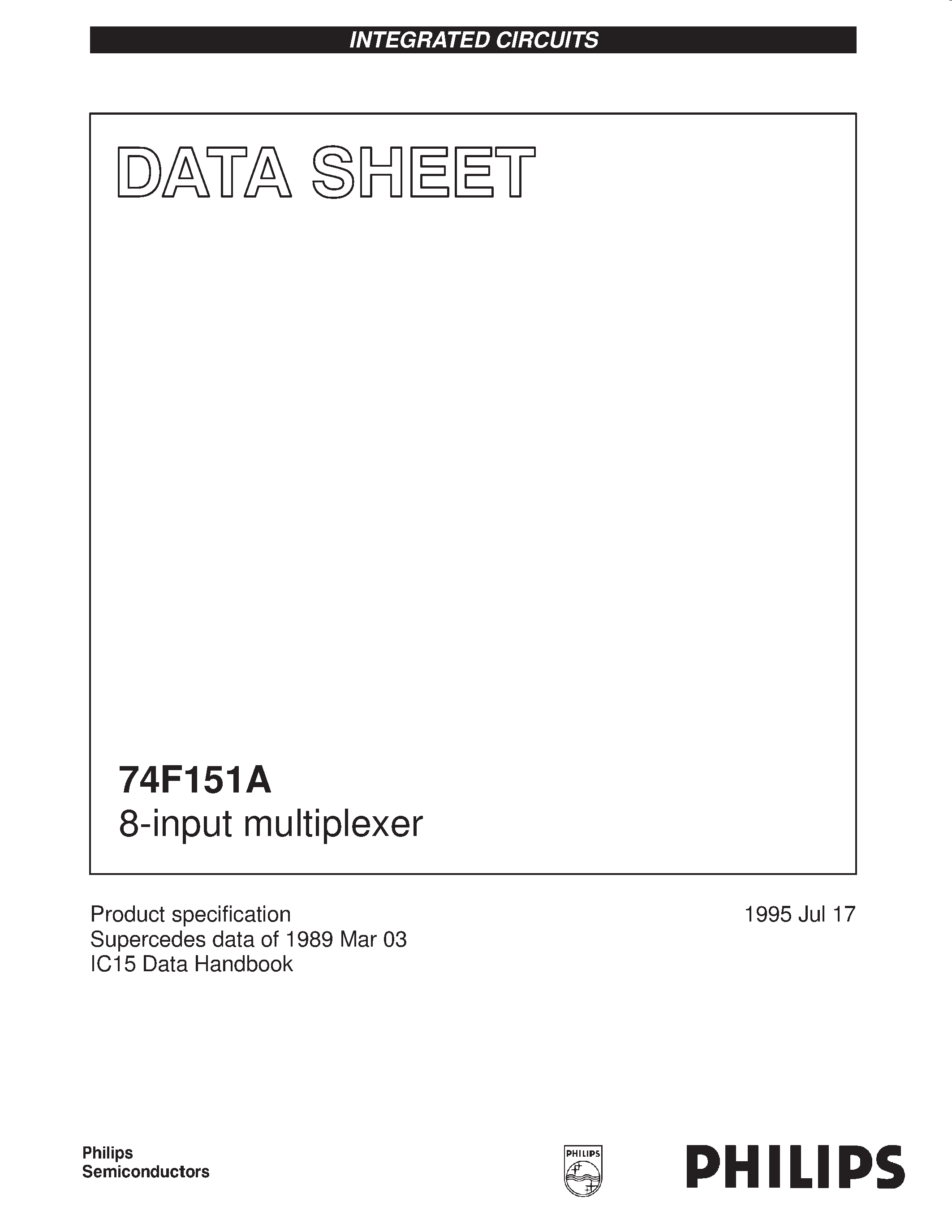 Datasheet 74F151A - 8-input multiplexer page 1