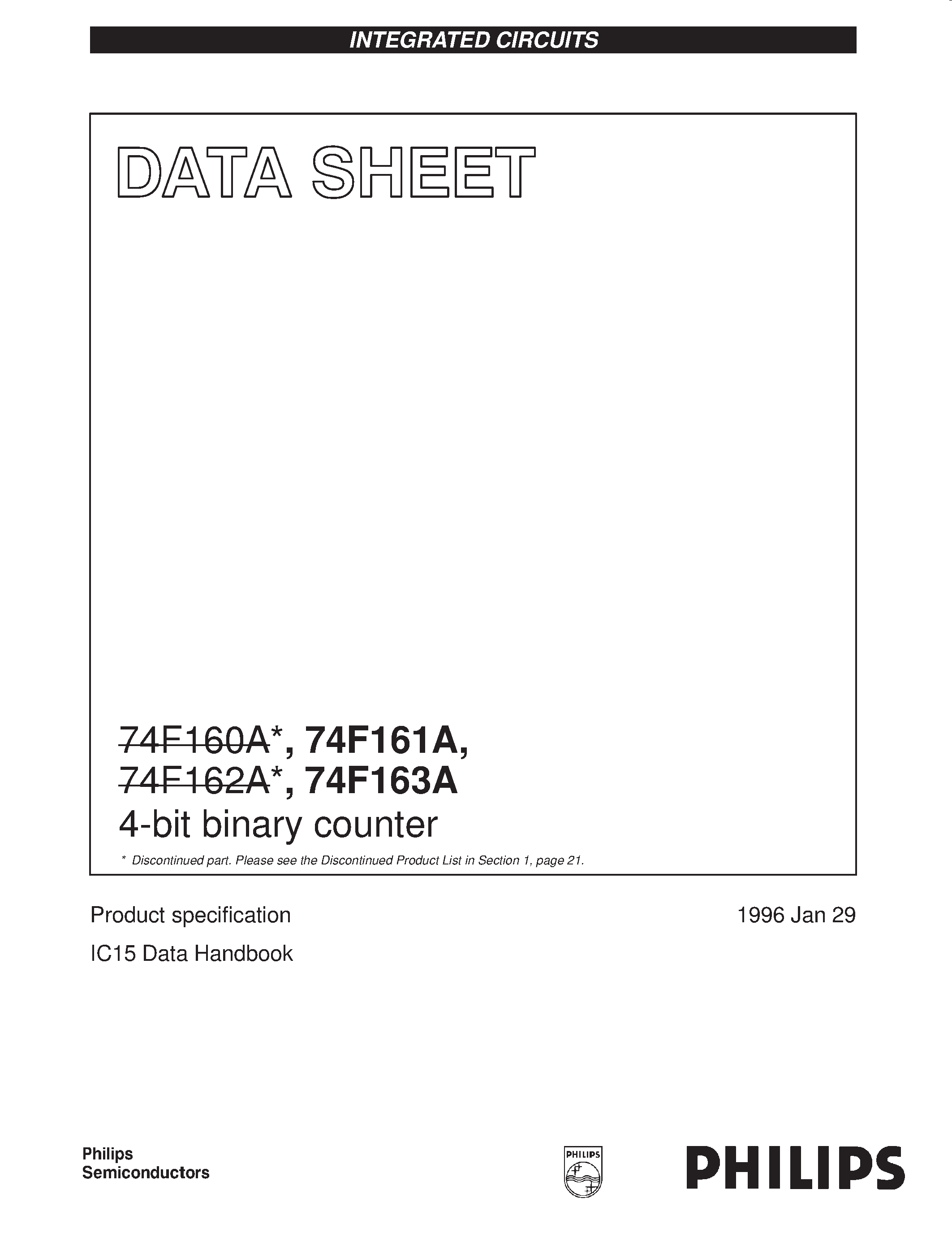 Даташит 74F161A - 4-bit binary counter страница 1