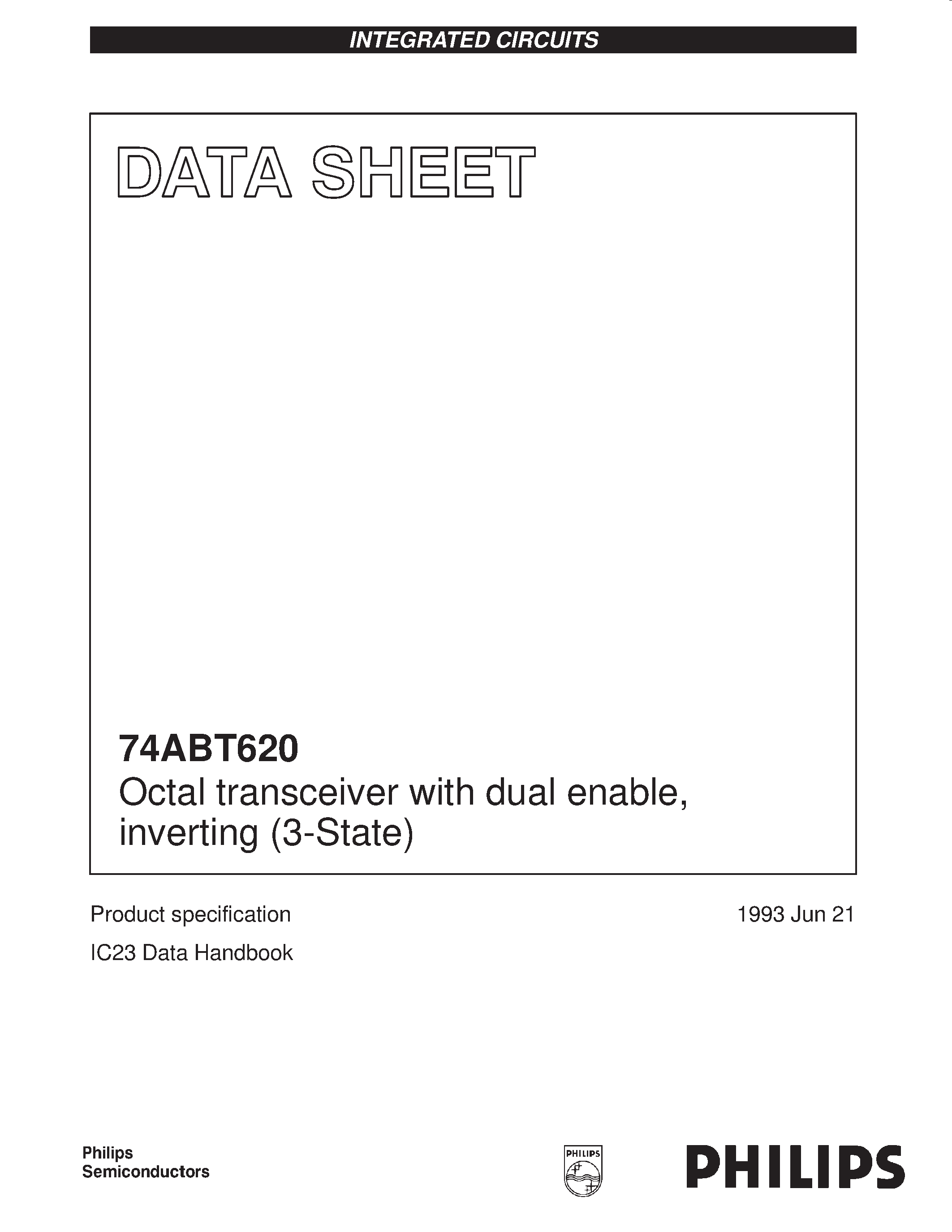 Datasheet 74ABT620 - Octal transceiver with dual enable/ inverting 3-State page 1