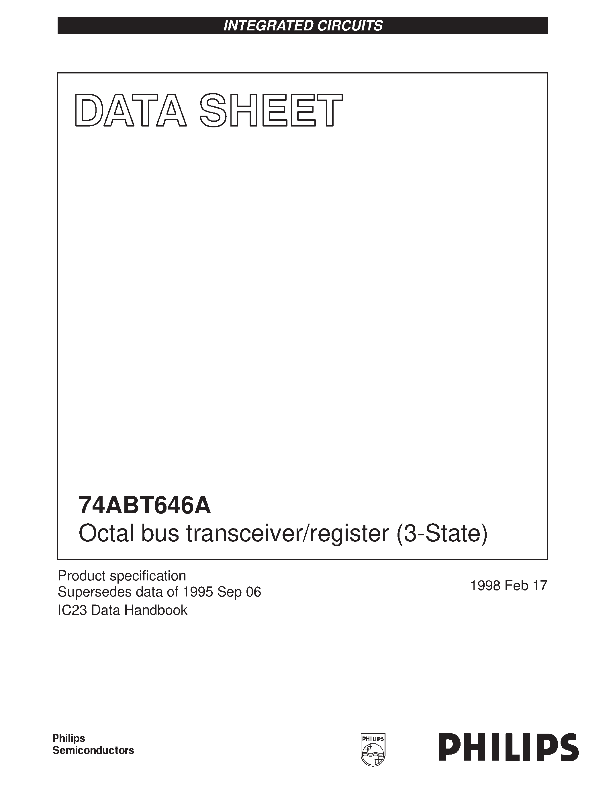 Datasheet 74ABT646A - Octal bus transceiver/register 3-State page 1