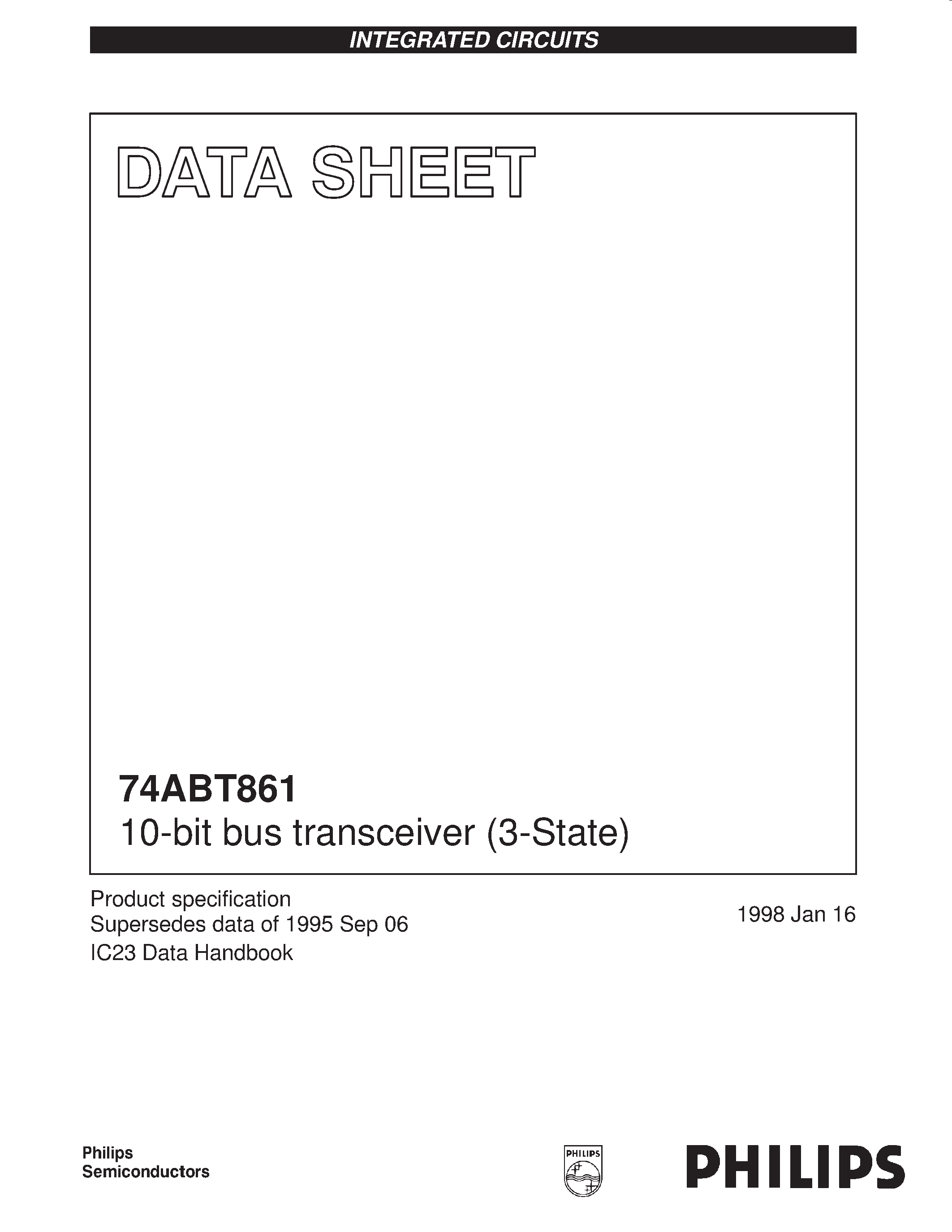 Datasheet 74ABT861D - 10-bit bus transceiver 3-State page 1