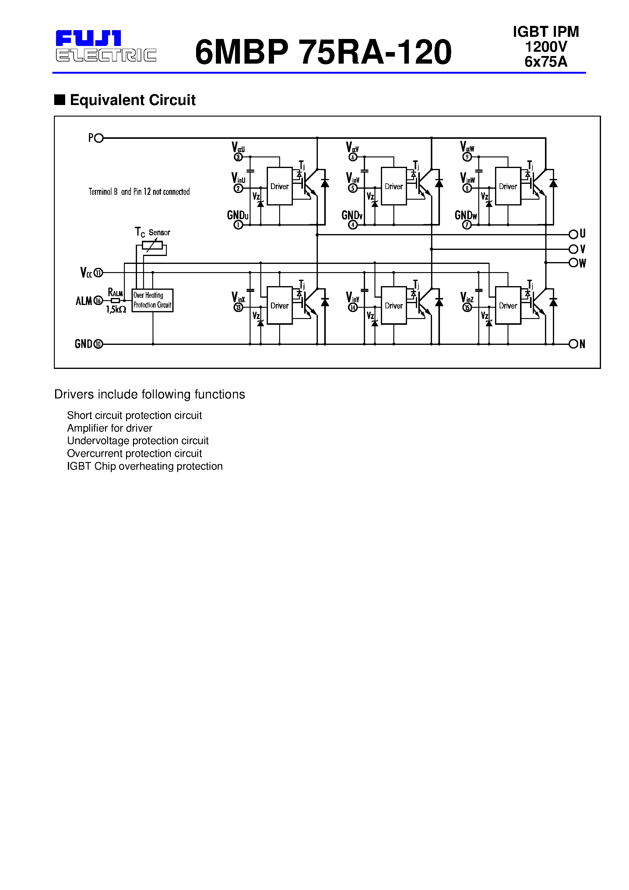 Datasheet 6MBP75RA-120 - Intelligent Power Module ( R-Series ) page 2