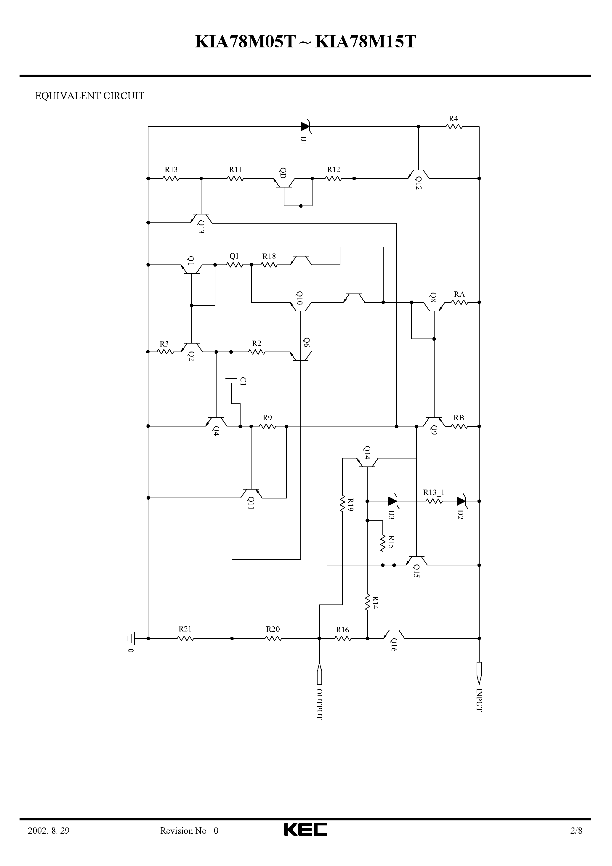 Даташит KIA78M05T - BIPOLAR LINEAR INTEGRATED CIRCUIT (THREE TERMINAL POSITIVE VOLTAGE REGULATORS) страница 2