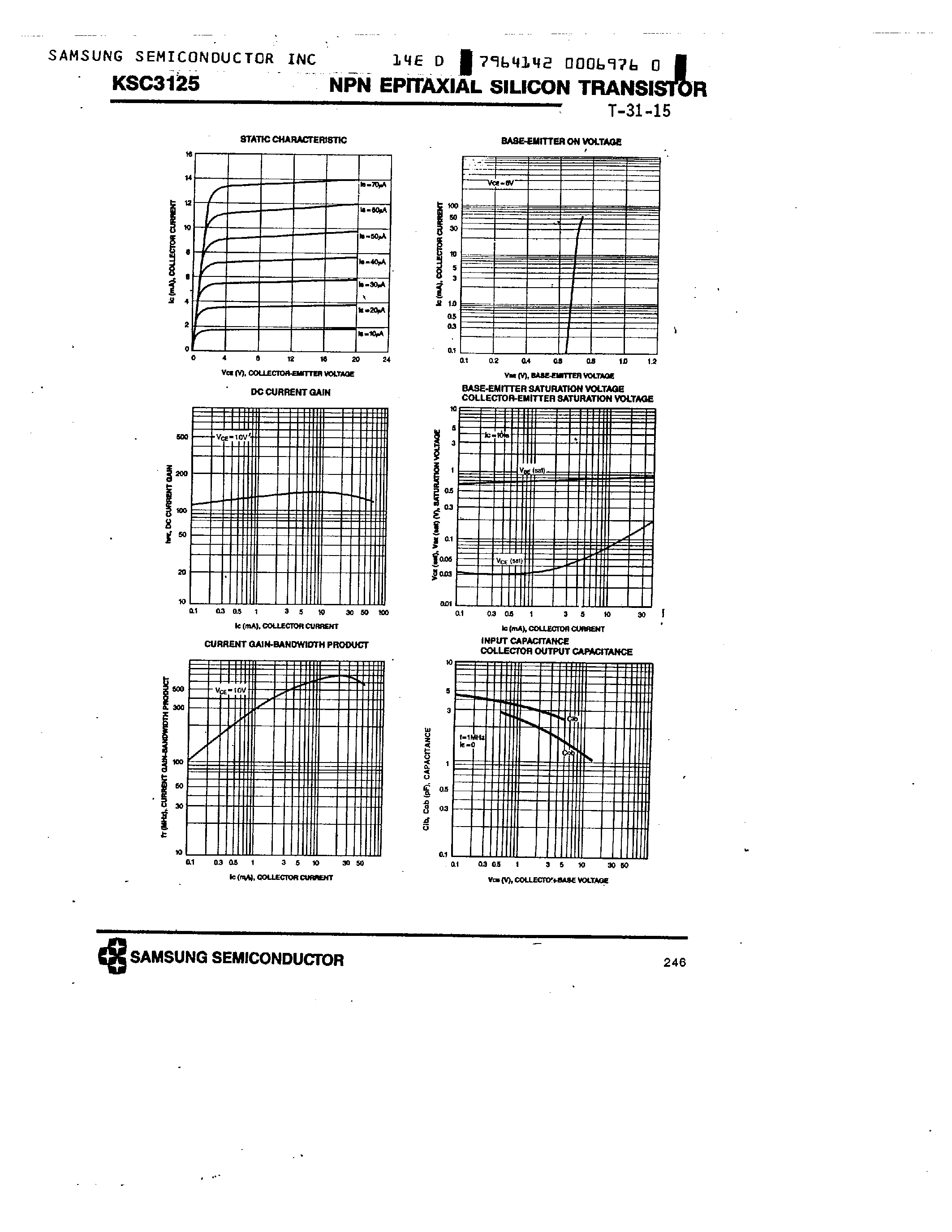 Даташит KSC3125 - NPN (TV FINAL PICTURE AMPLIFIER APPLICATION) страница 2