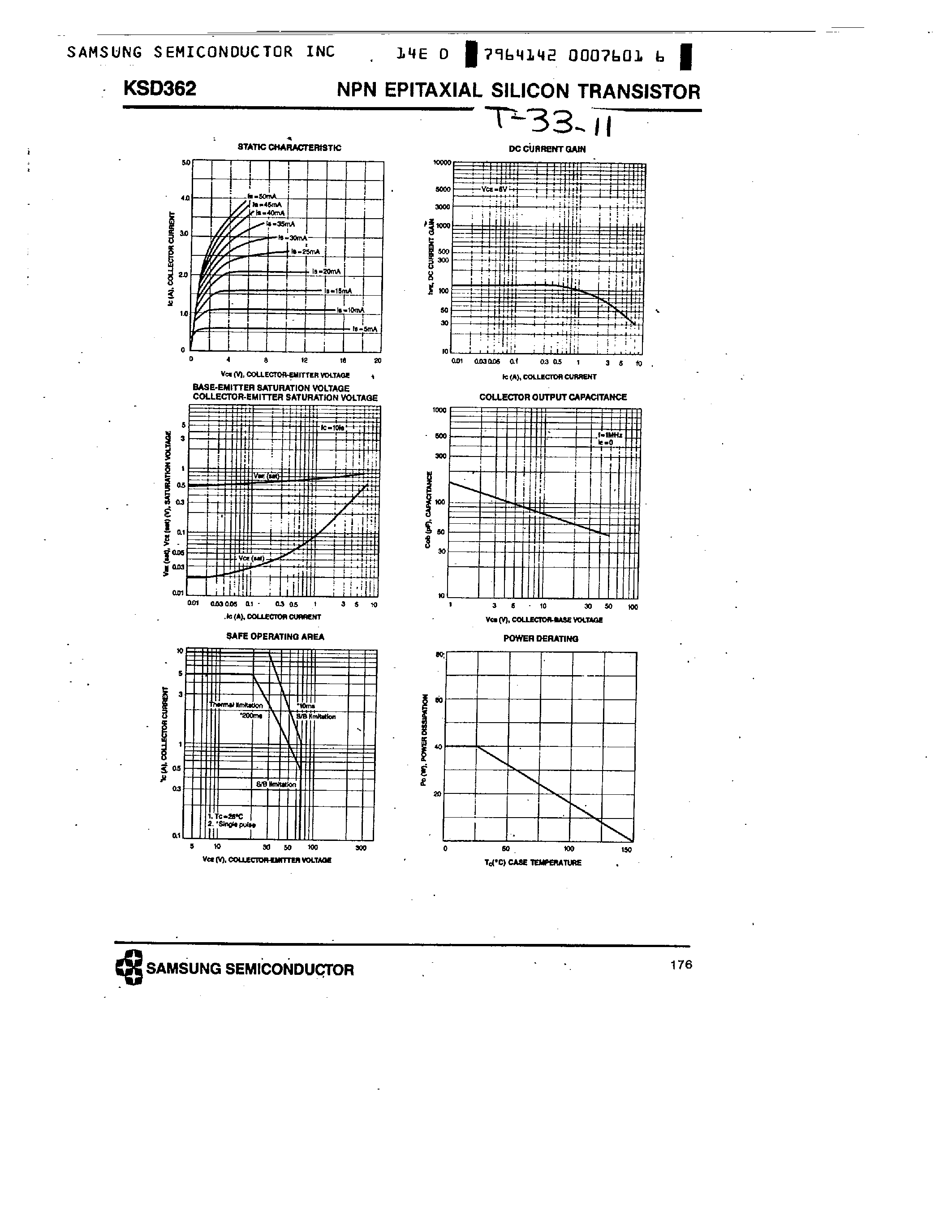 Datasheet KSD362 - NPN (B/W TV HORIZONTAL DEFLECTION OUTPUT) page 2