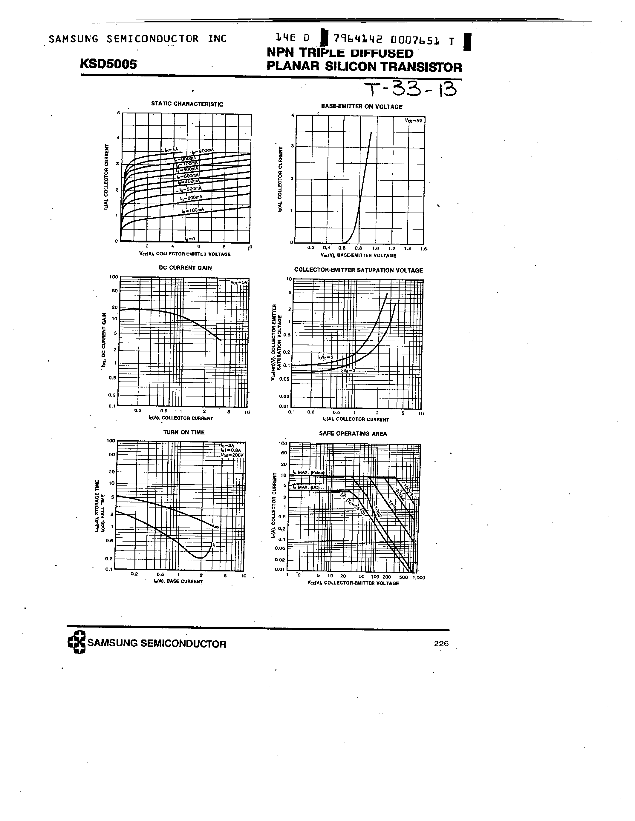 Datasheet KSD5005 - NPN (COLOR TV HORIZONTAL OUTPUT APPLICATIONS) page 2