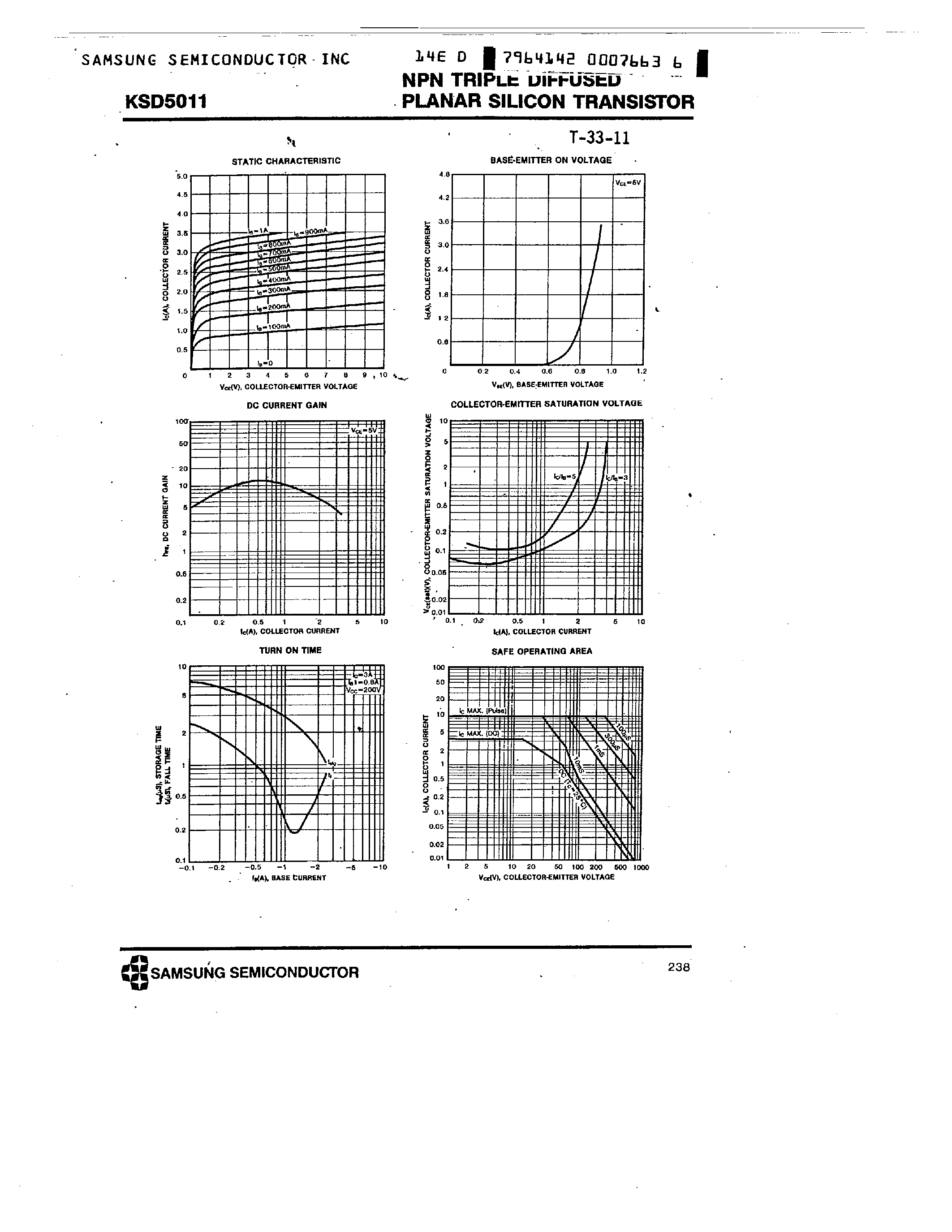 Datasheet KSD5011 - NPN (COLOR TV HORIZONTAL OUTPUT APPLICATIONS) page 2