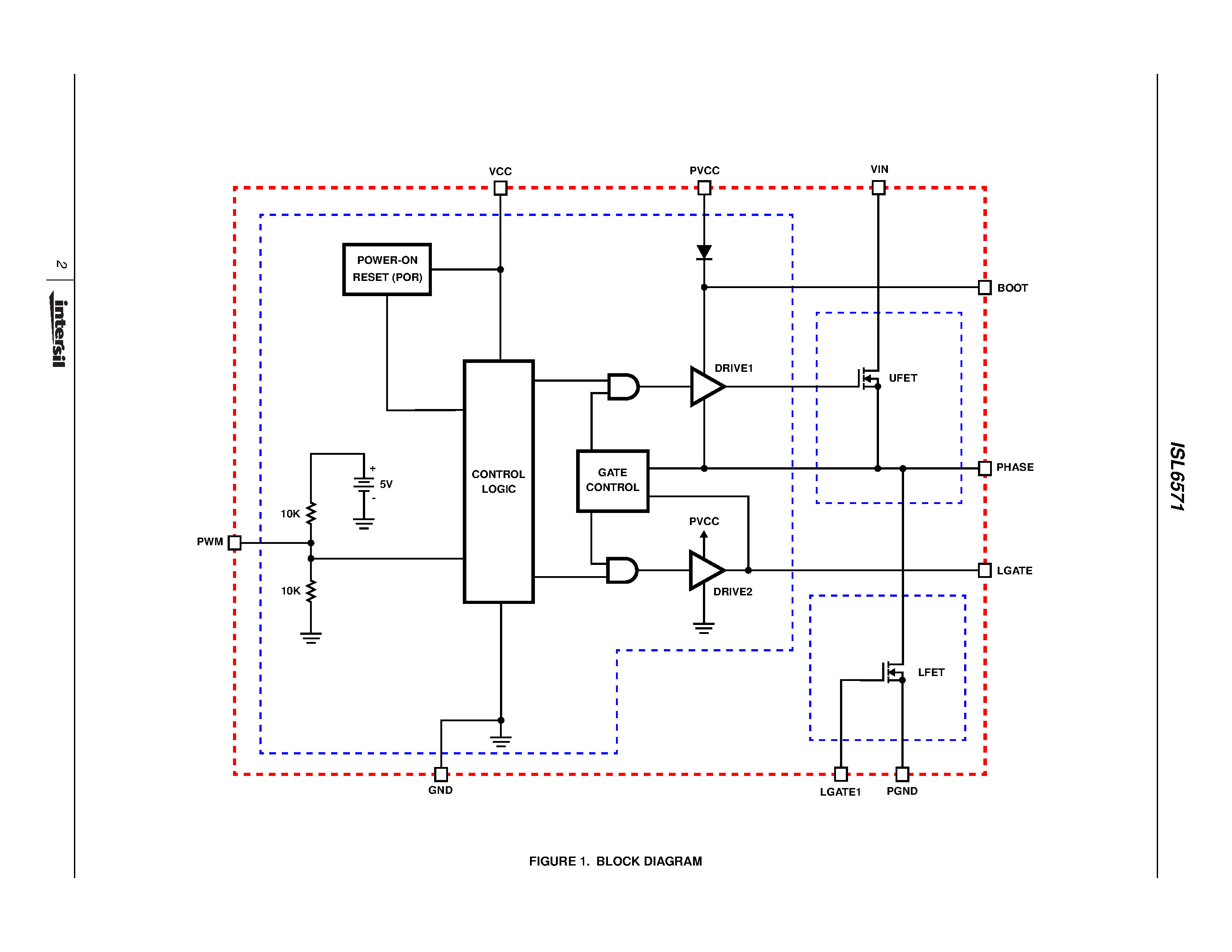 Datasheet ISL6571 - Complementary MOSFET Driver and Synchronous Half-Bridge Switch page 2