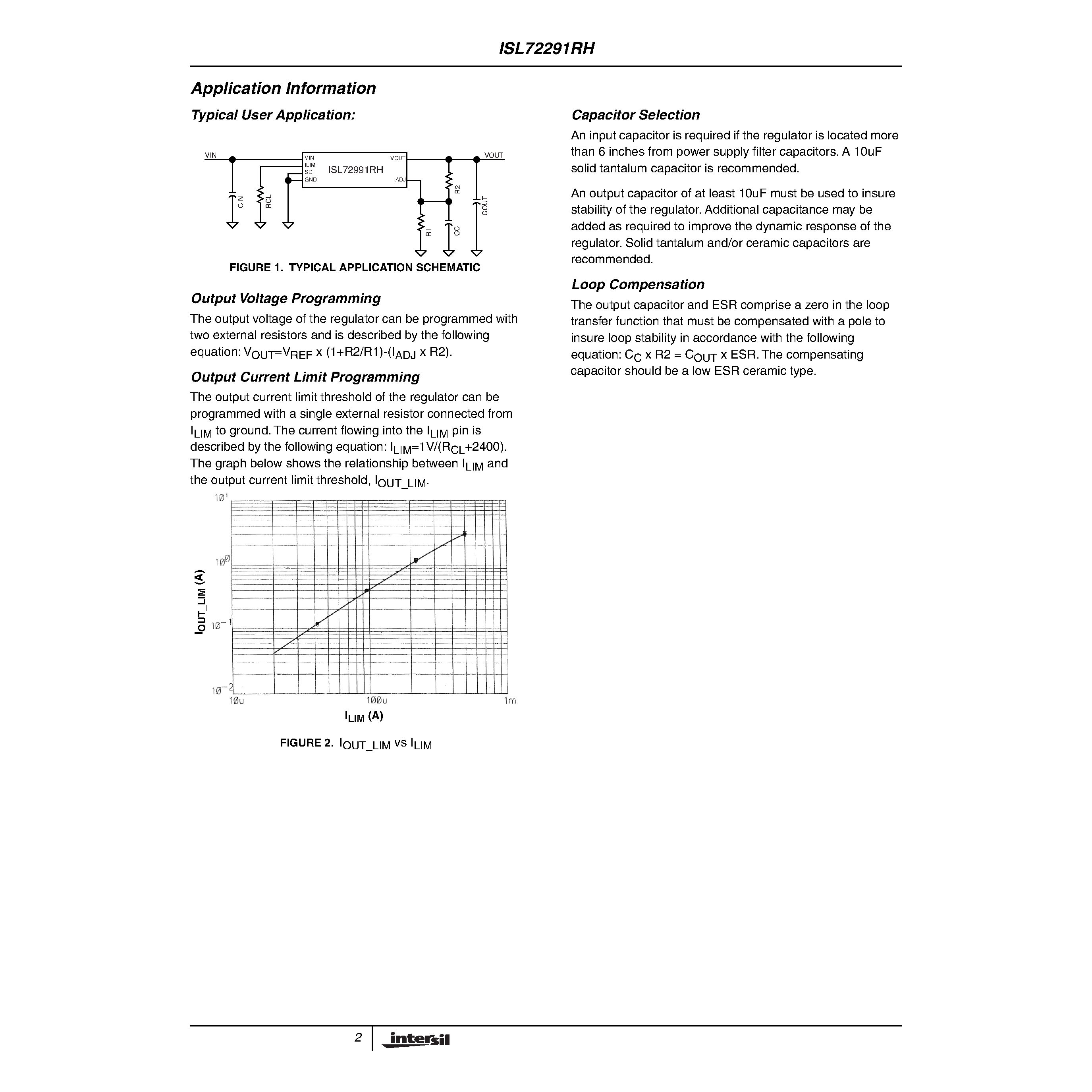 Datasheet ISL72991RH - Radiation Hardened Negative Low Dropout Adjustable Voltage Regulator page 2