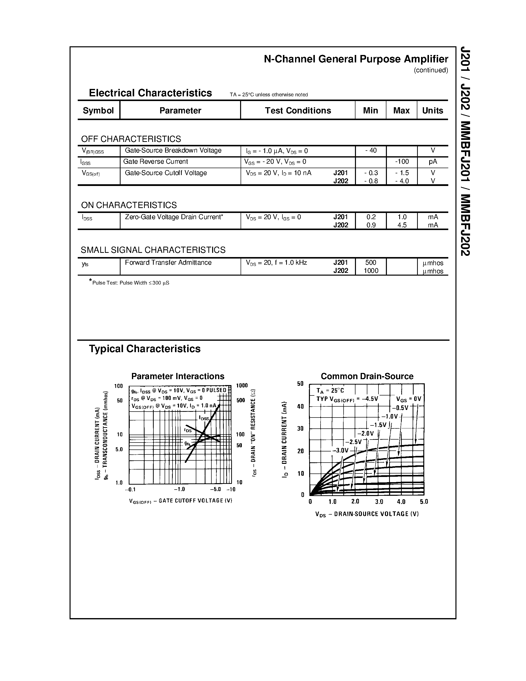 Даташит на микросхему J201 страница 2 Даташит J201 - N-Channel General Purpose Amplifier страница 2