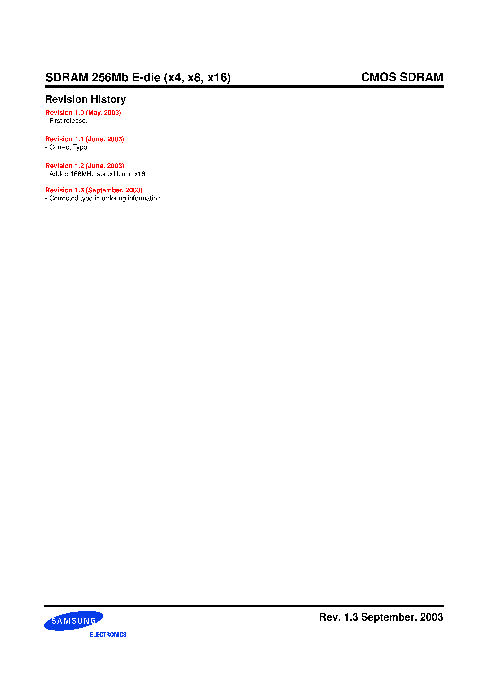 Datasheet K4S560432E-TC - 256Mb E-die SDRAM Specification page 2