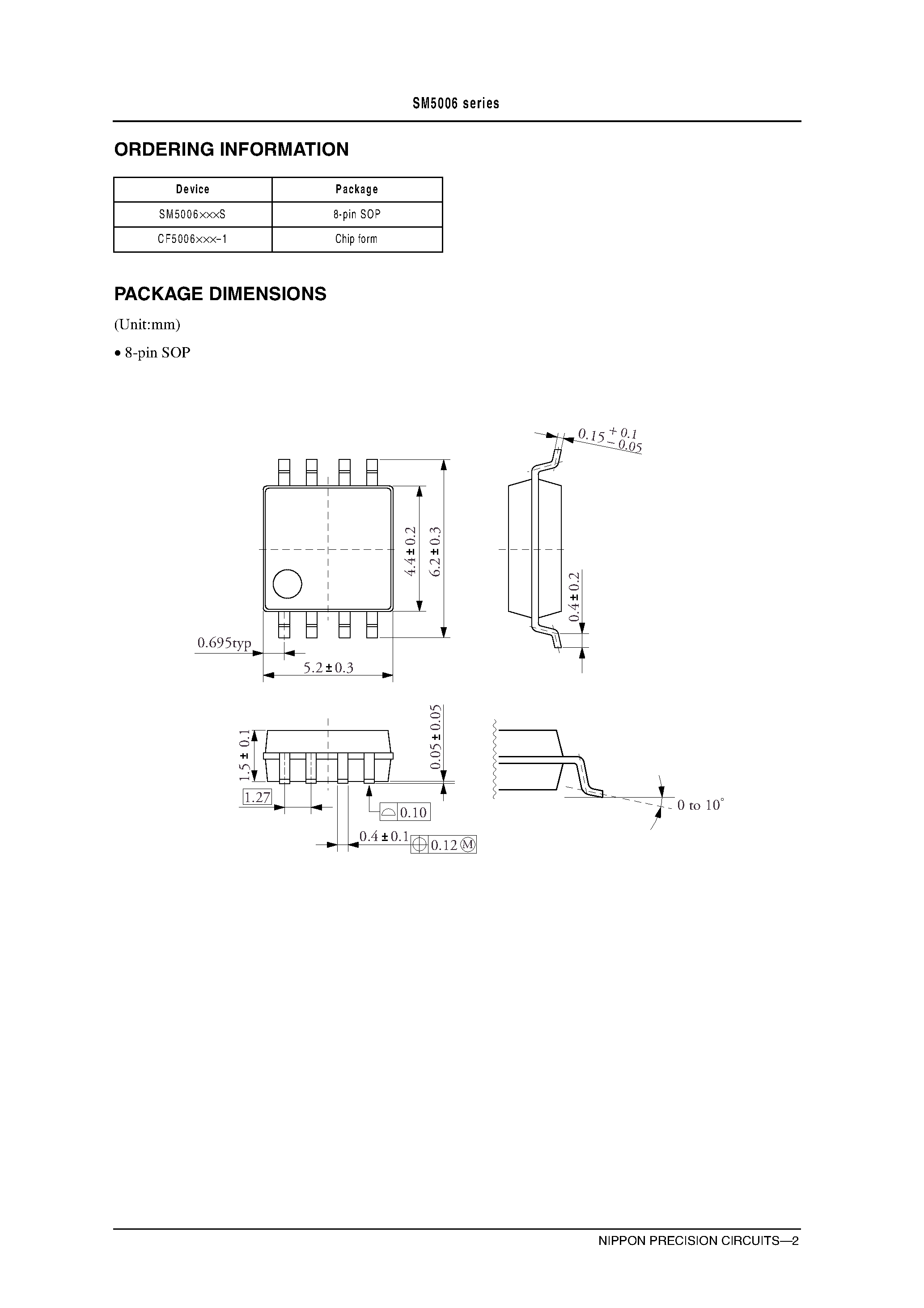 Даташит SM5006BNCS - Crystal Oscillator Module ICs страница 2