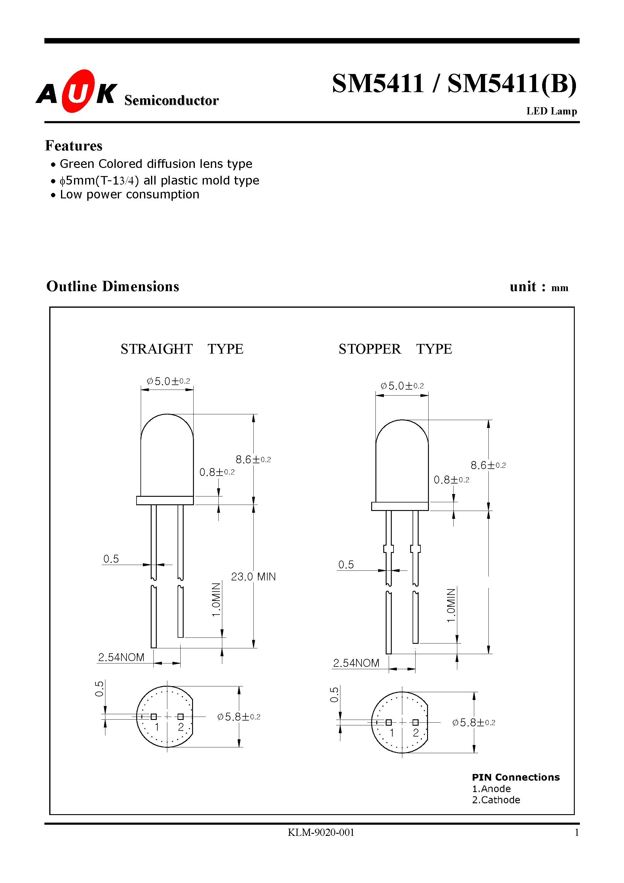 Datasheet SM5411 - LED Lamp page 1