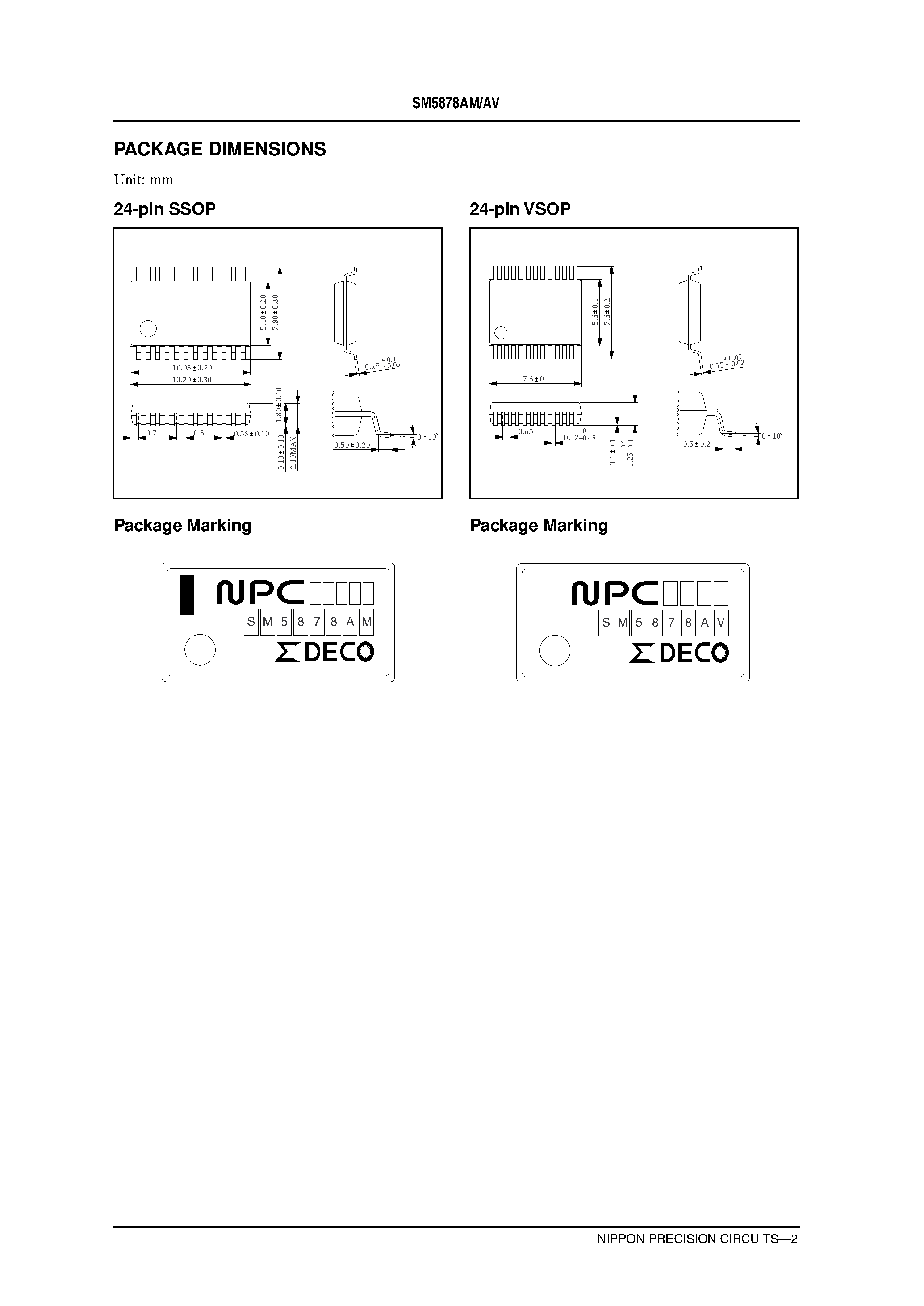 Даташит SM5878 - 3rd-order / 2-channel D/A converter страница 2