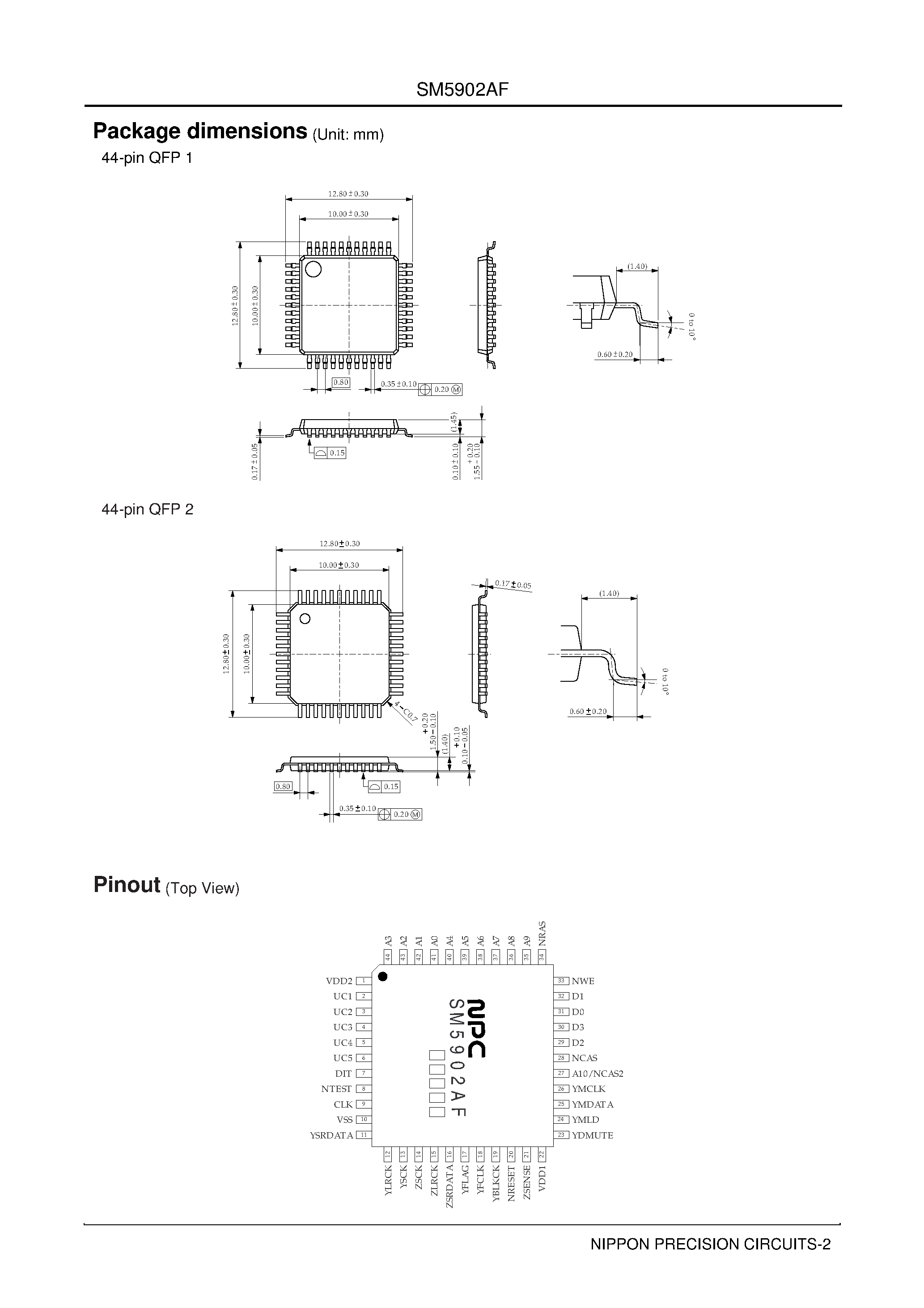 Даташит SM5902 - compression and non compression type shock-proof memory controller страница 2