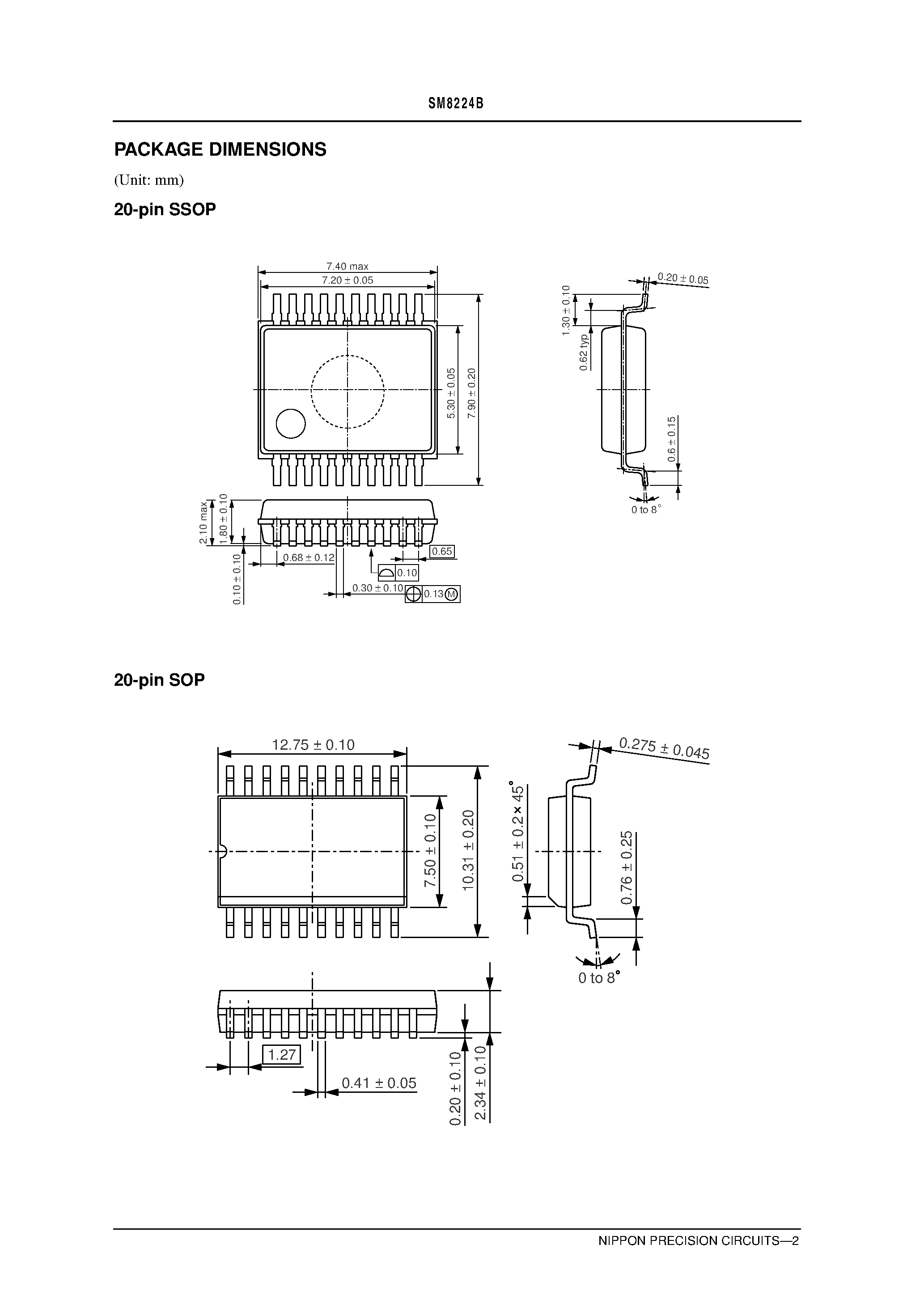 Datasheet SM8224 - Dual-Tone Receiver IC page 2