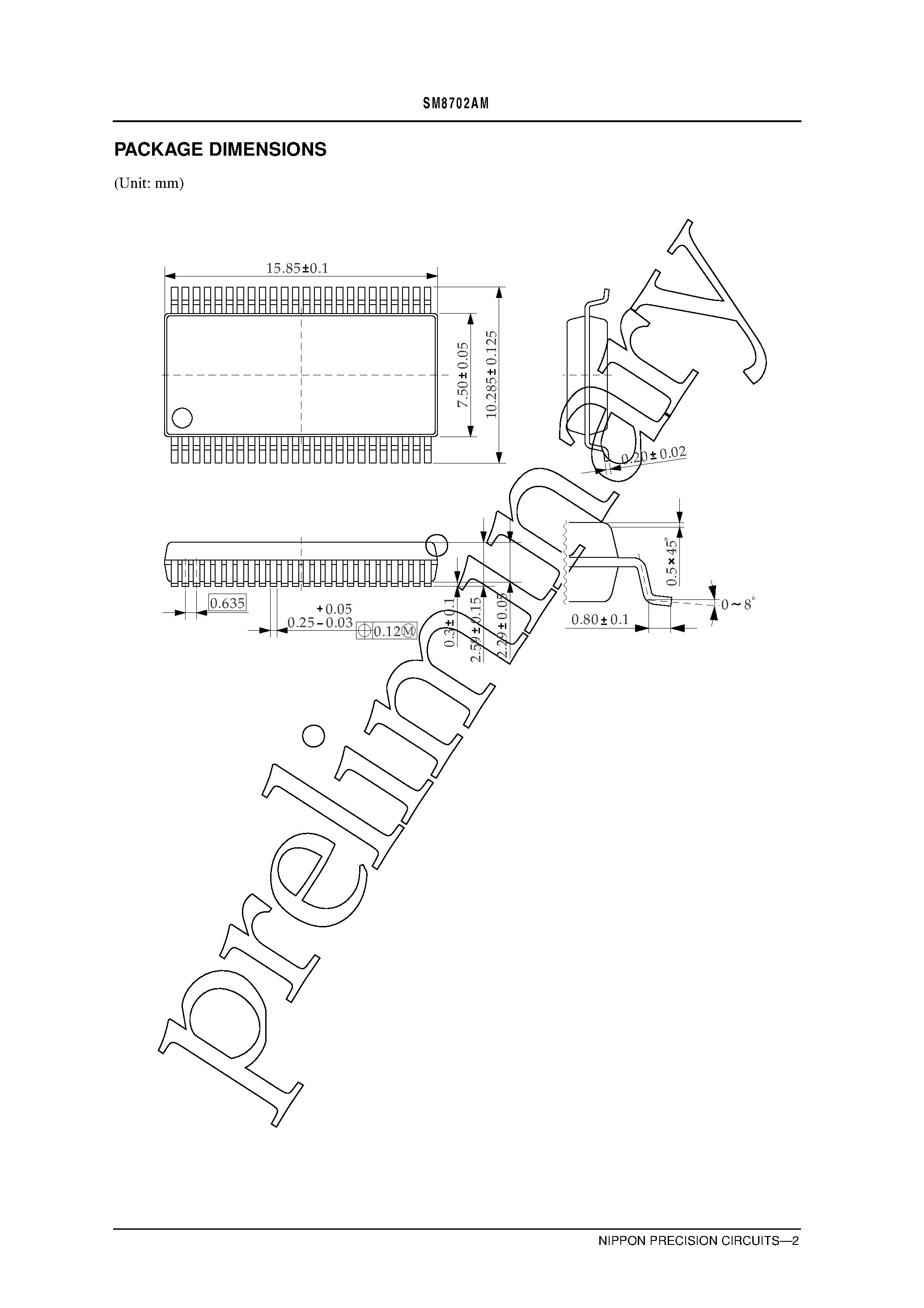 Datasheet SM8702AM - Clock Generator IC page 2