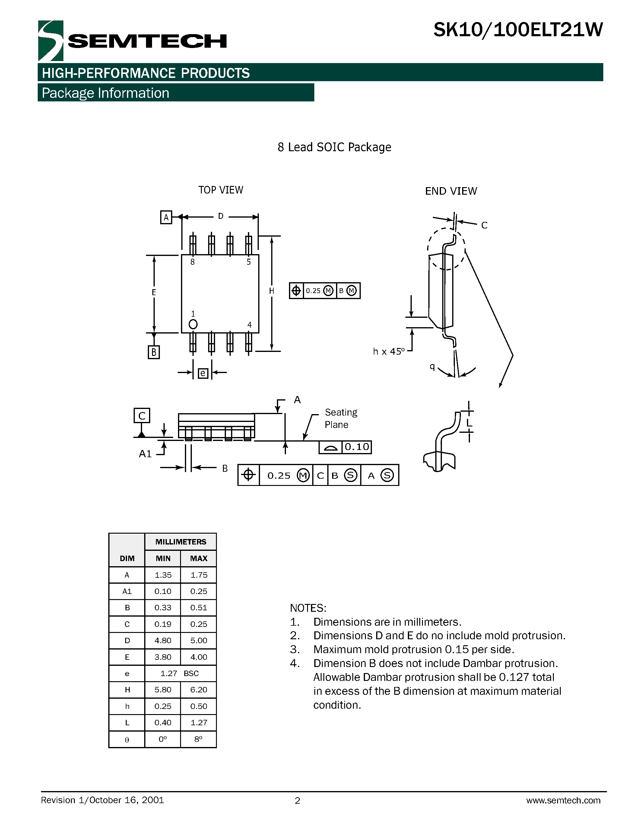 Даташит SK100ELT21W - Differential PECL to CMOS/TTL or LVPECL to LVCMOS/LVTTL Translator страница 2