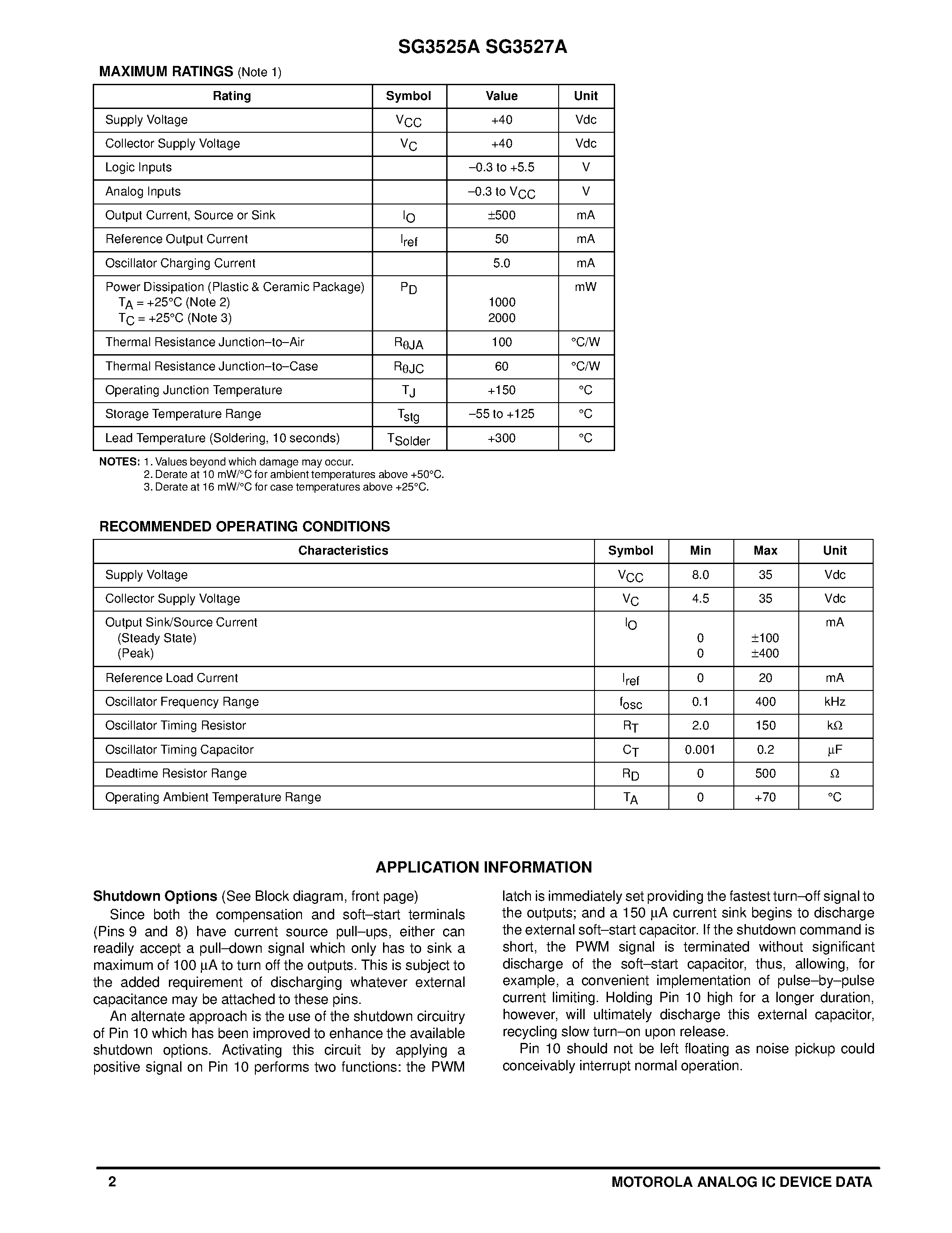 Даташит на микросхему SG3525 страница 2 Даташит SG3525 - PULSE WIDTH MODULATOR CONTROL CIRCUITS страница 2