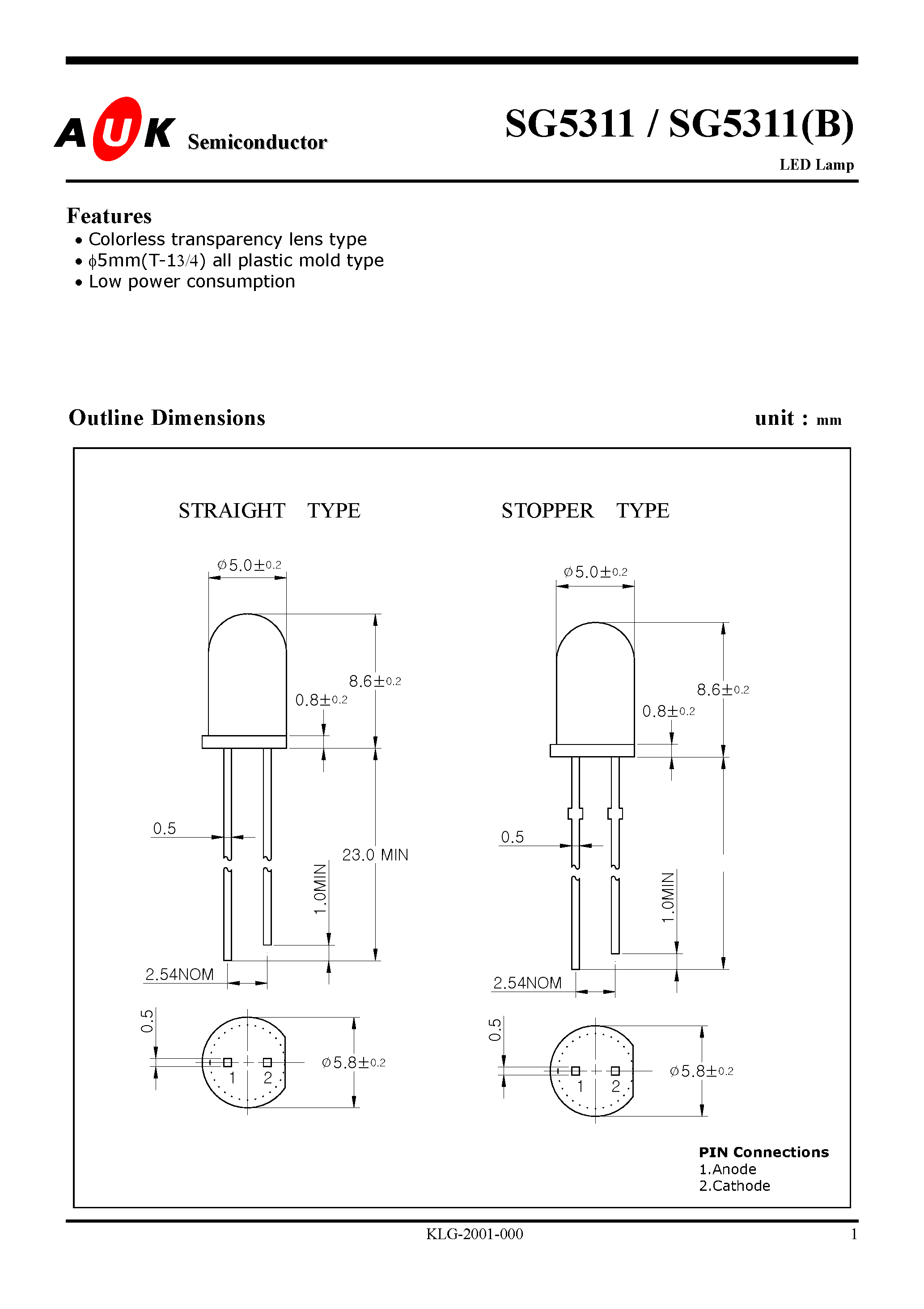 Datasheet SG5311(B) - LED Lamp page 1