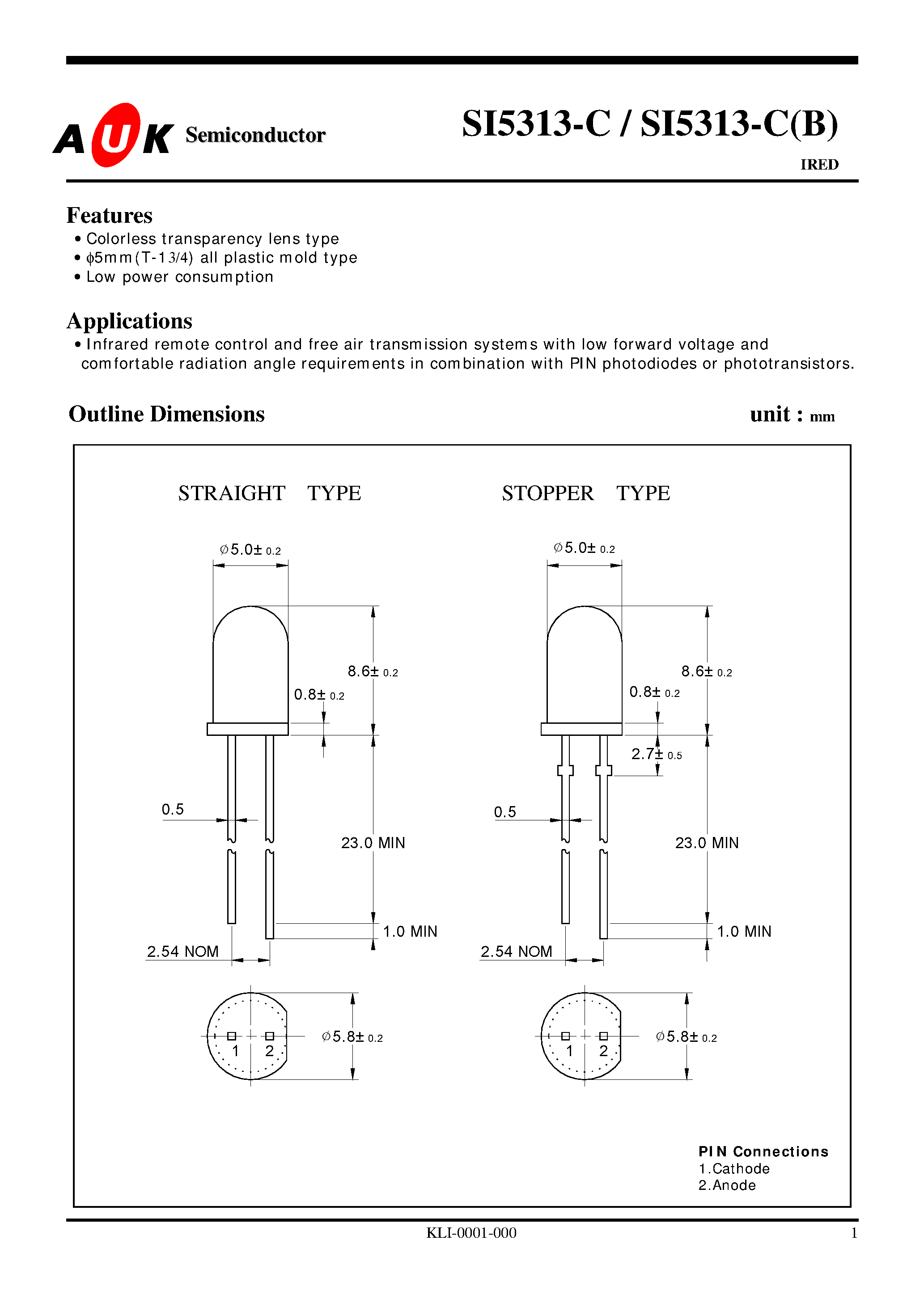 Datasheet SI5313-C(B) - IRED page 1