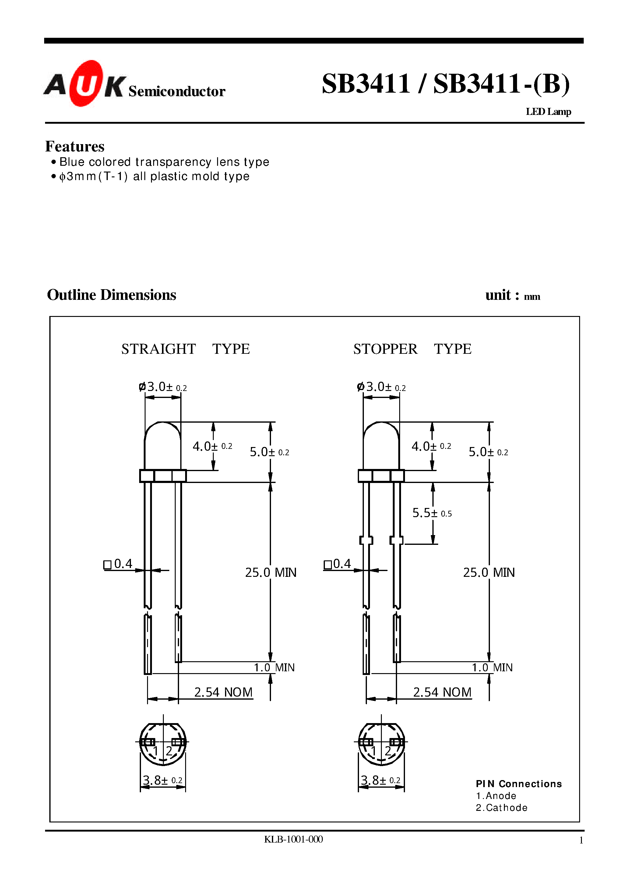 Datasheet SB3411-B - LED Lamp page 1