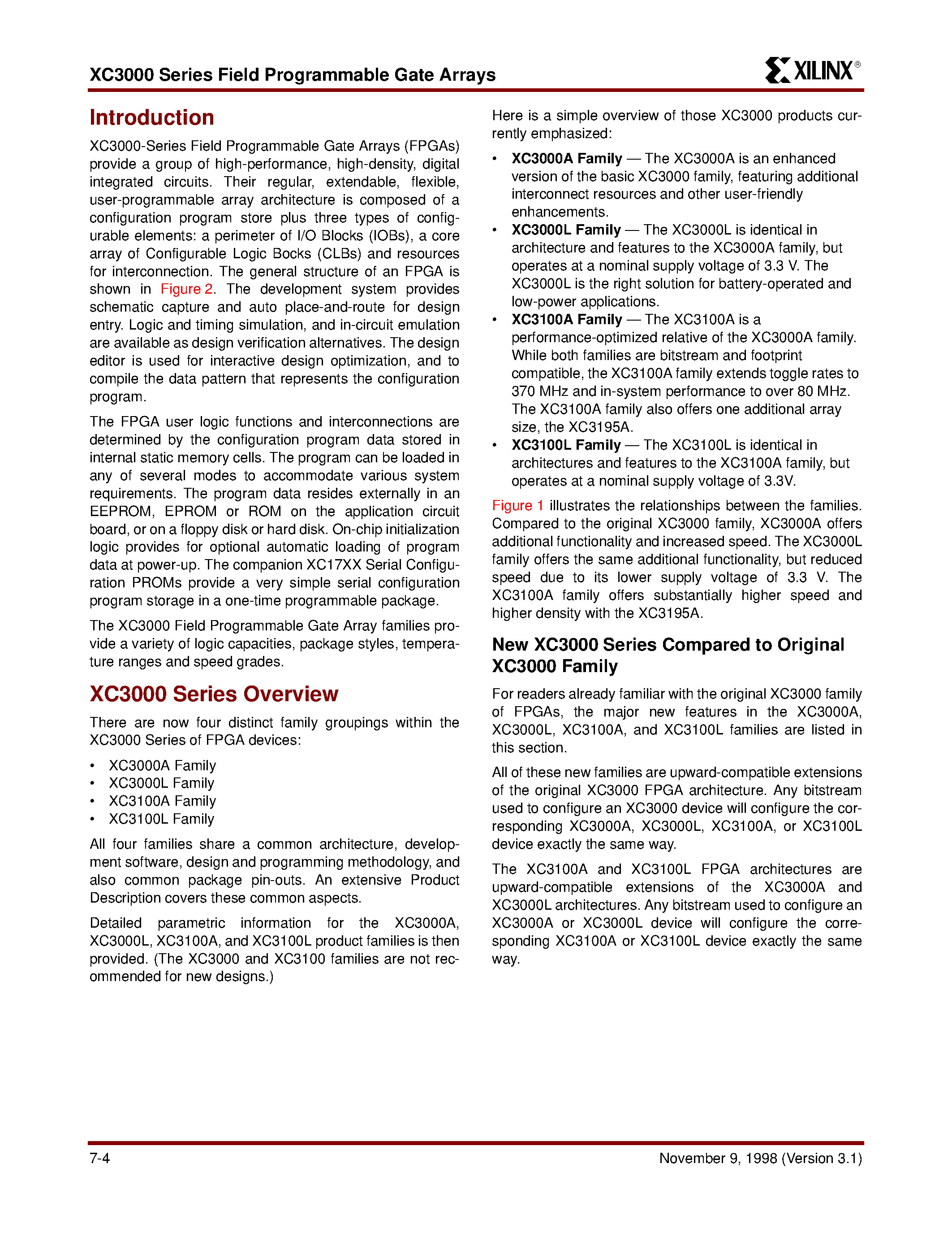 Datasheet XC3030A-7VQ64I - Field Programmable Gate Arrays (XC3000A/L/ XC3100A/L) page 2