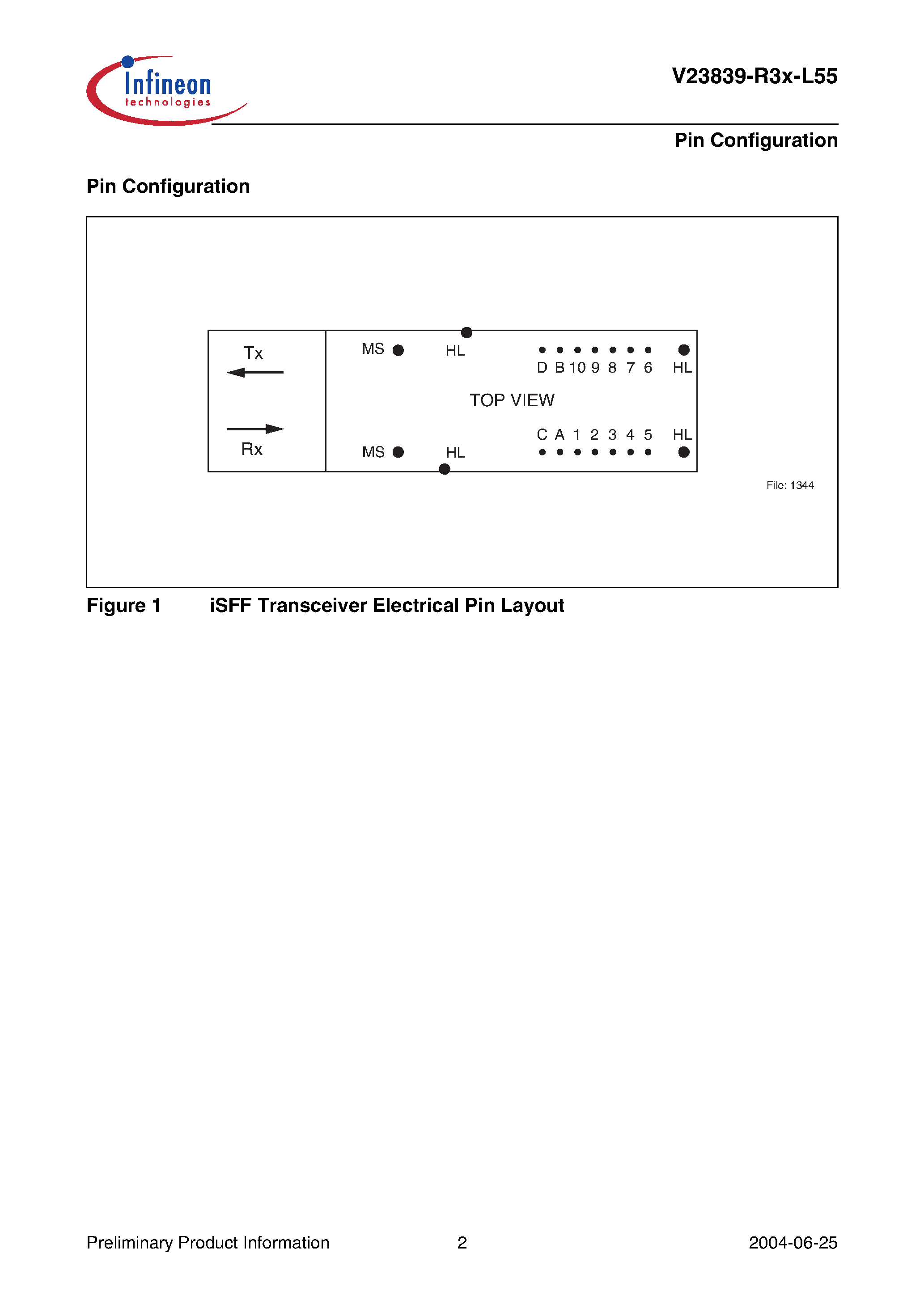 Даташит V23839-R35-L55 - iSFF - Intelligent Small Form Factor 1.25 Gigabit Ethernet 4.25/2.125/1.0625 Gbit/s Fibre Channel Multimode 850 nm Transceiver with LC Connector страница 2