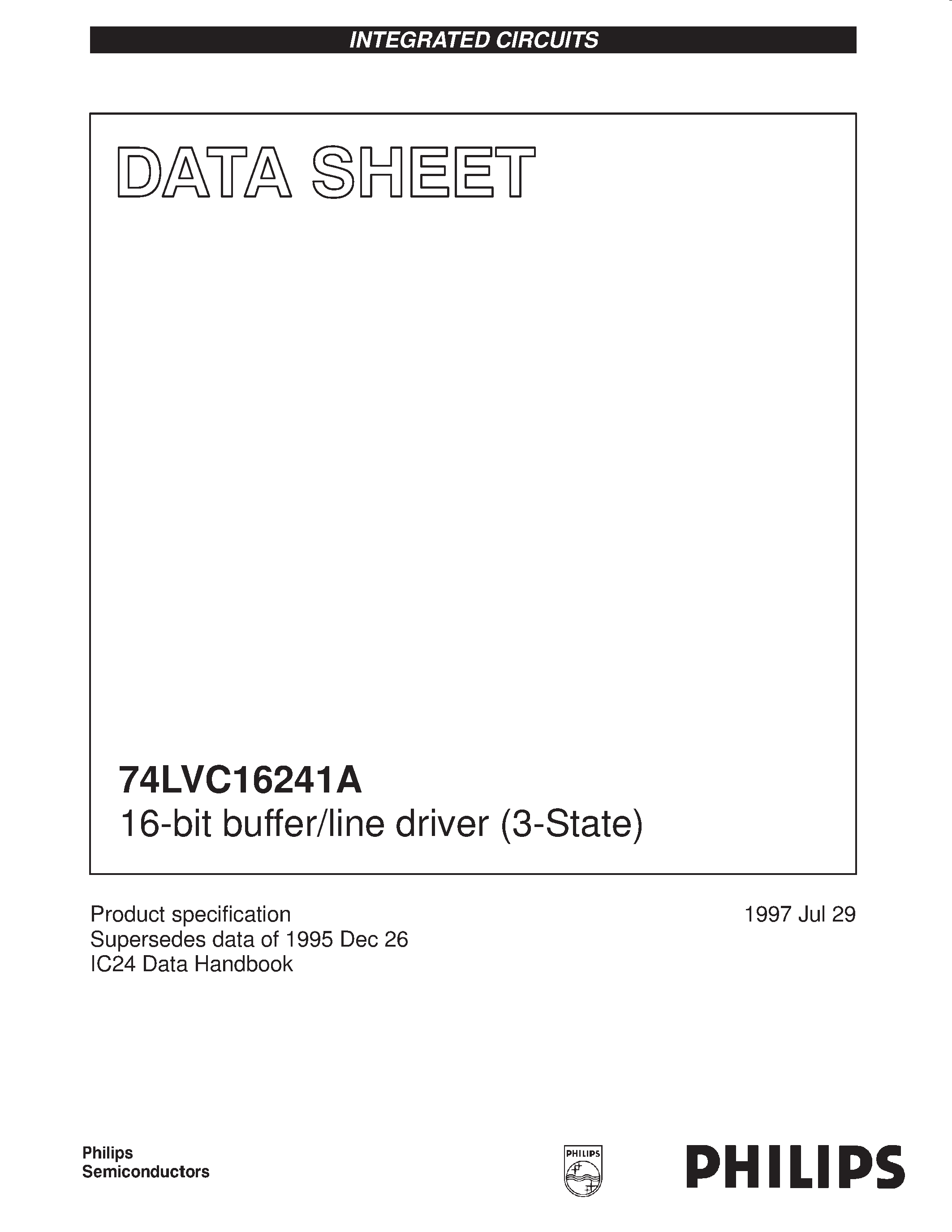 Datasheet VC16241ADGG - 16-bit buffer/line driver 3-State page 1