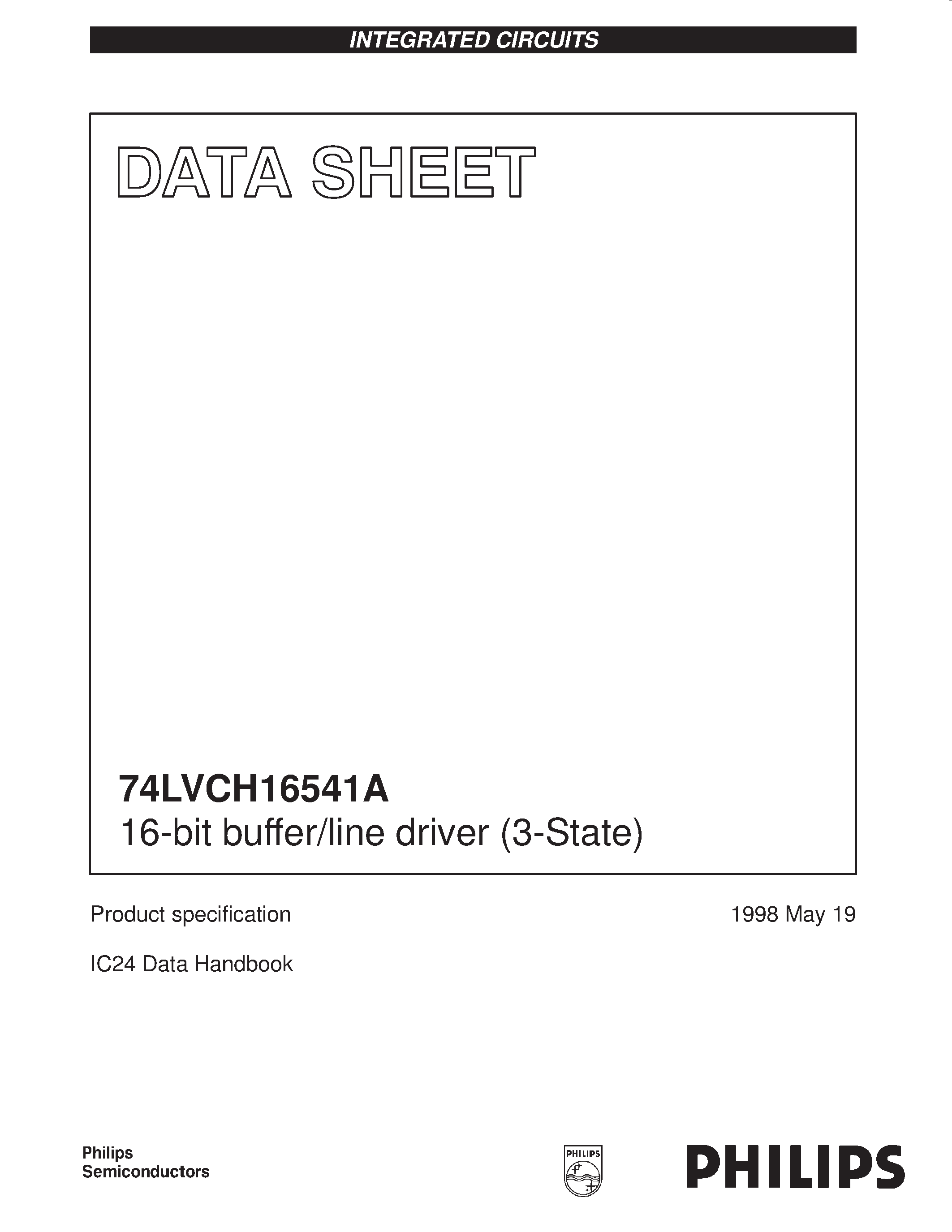 Datasheet VCH16541ADGG - 16-bit buffer/line driver 3-State page 1