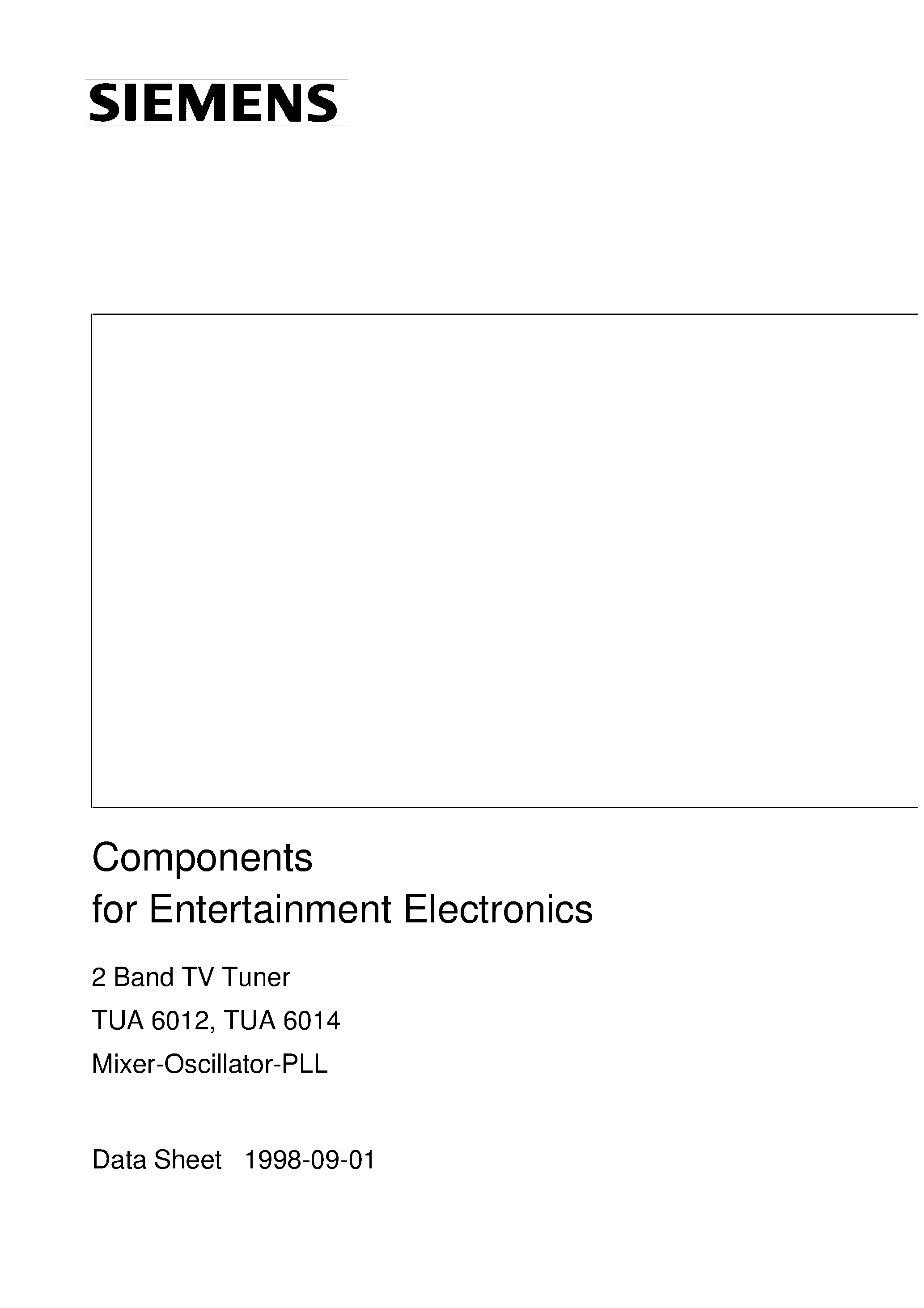 Datasheet TUA6014-K - Components for Entertainment Electronics page 1