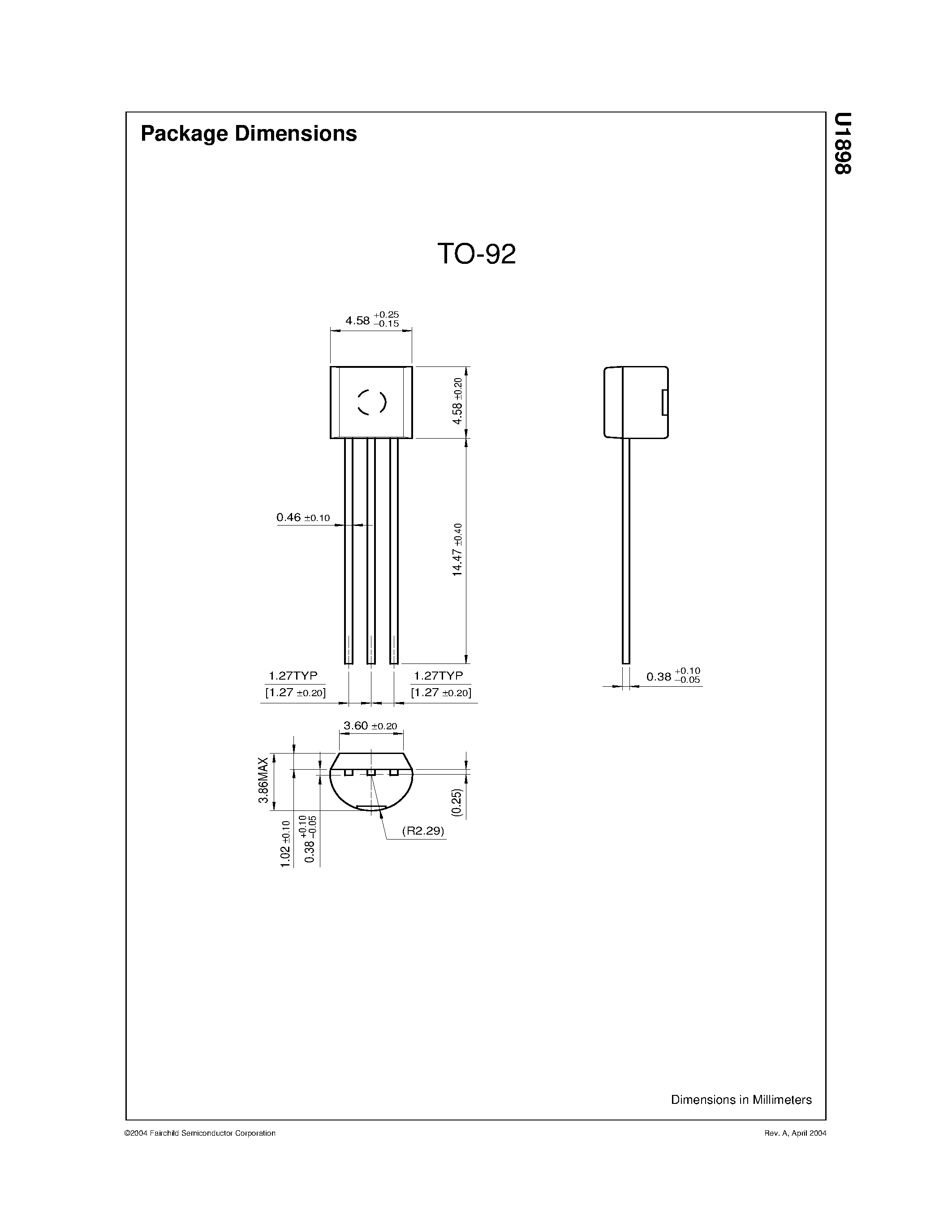 Даташит U1898 - N-Channel Switch страница 2