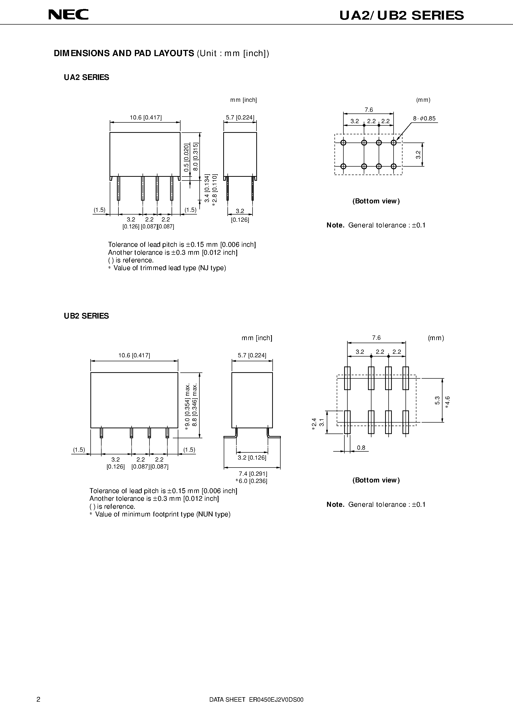 Datasheet UA2-3NJ-L - Super-compact size/ Slim-package/ Surface mounting type page 2