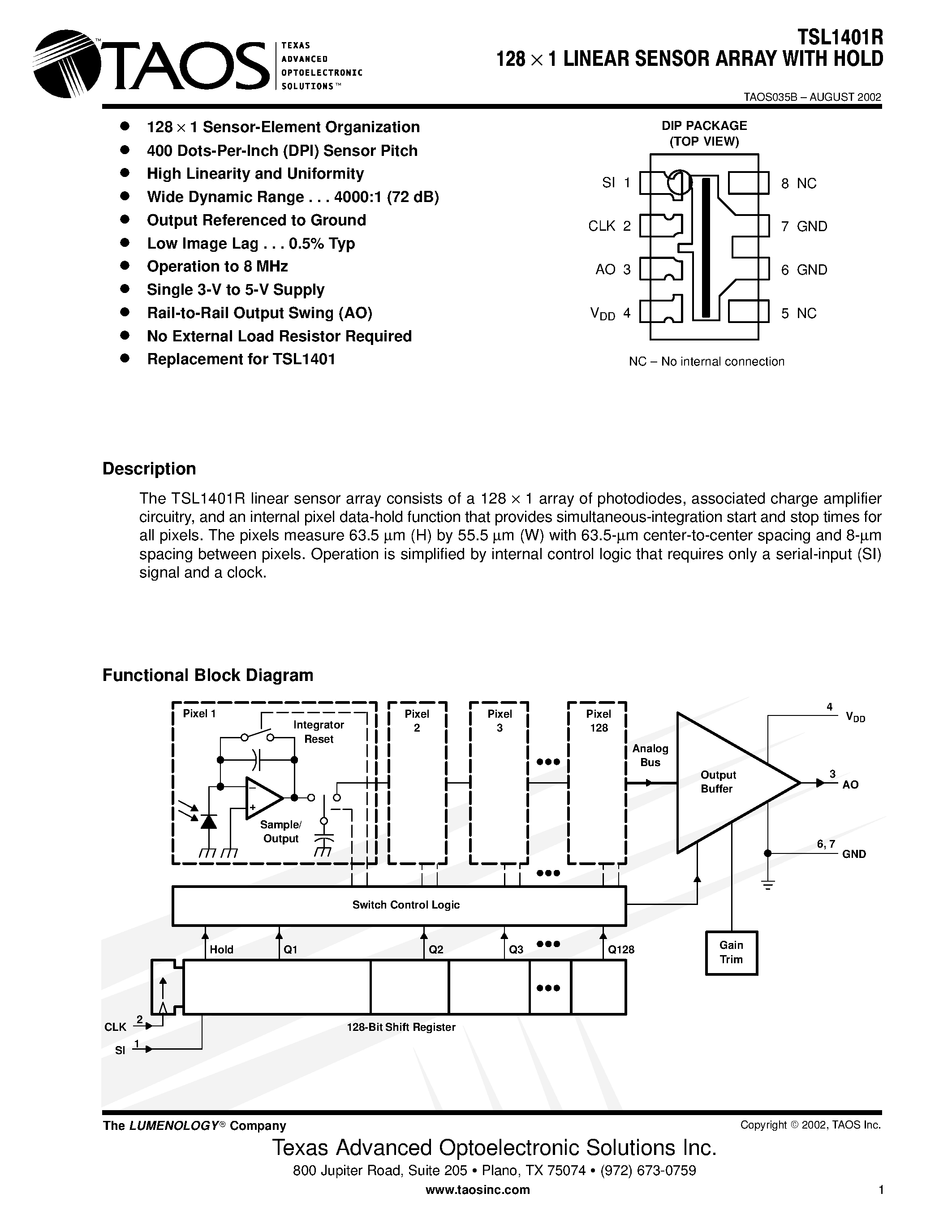 TSL1402R Datasheet(PDF) - ams AG