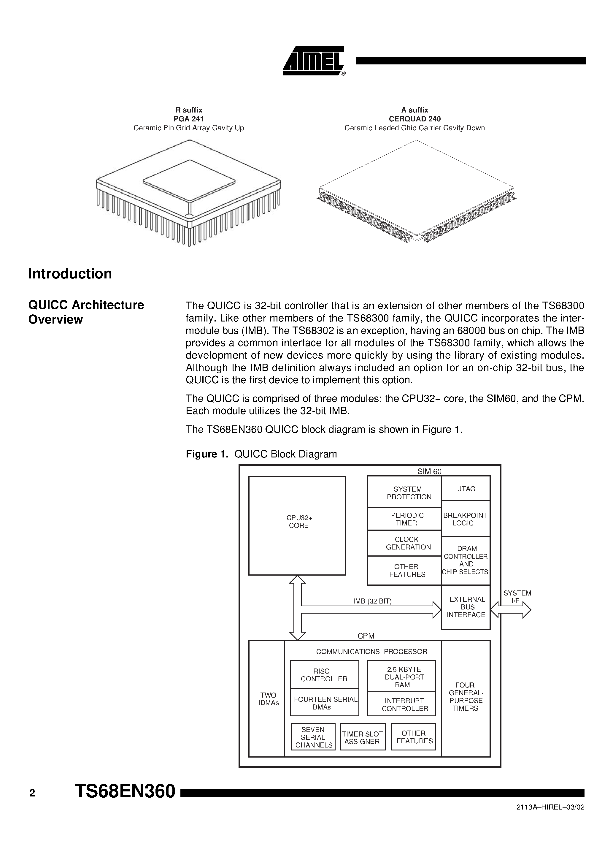 Даташит TS68EN360MA25L - 32-bitQuad Integrated Communication Controller страница 2