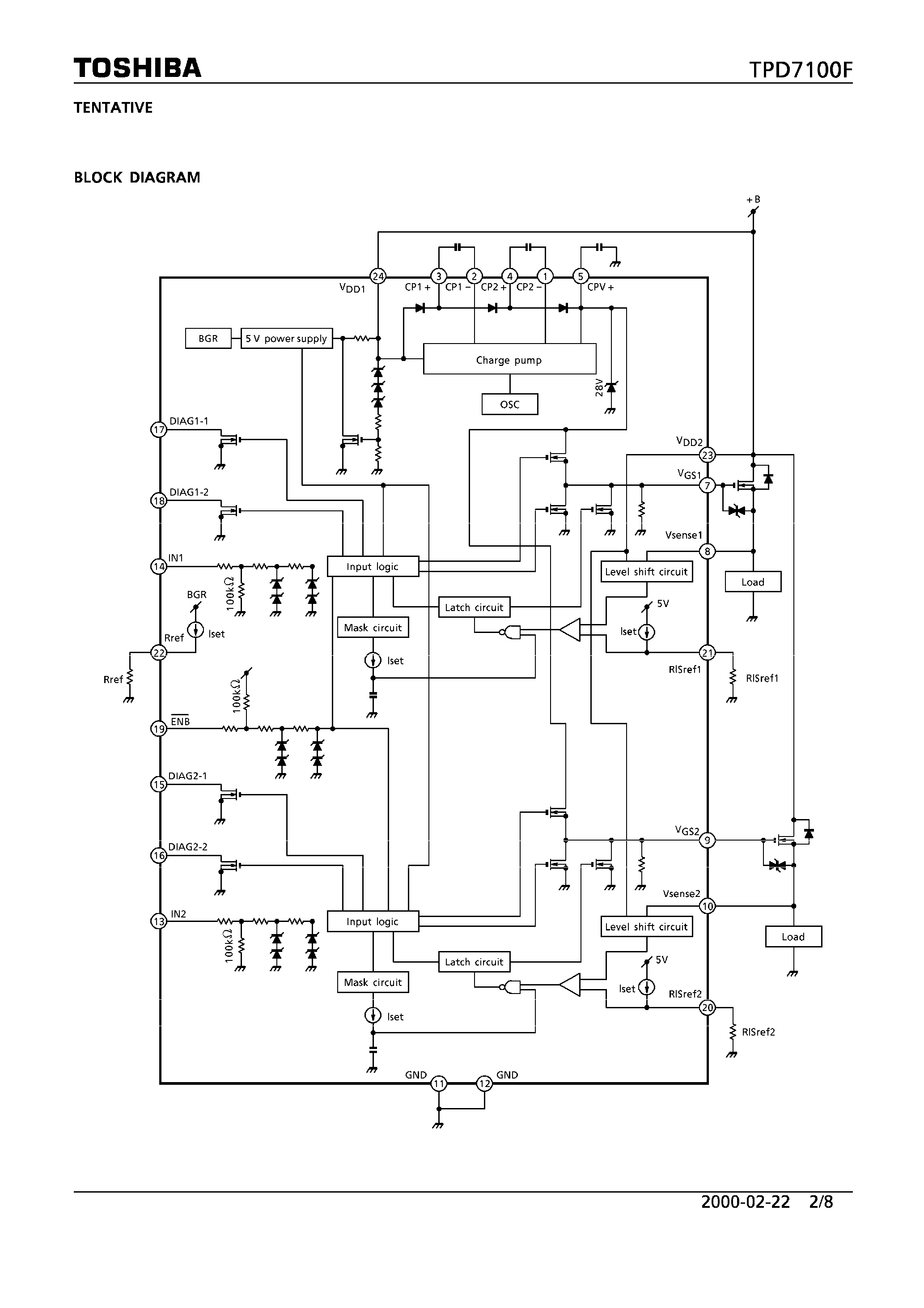 Даташит TPD7100 - 2 CH HIGH SIDE N CH POWER MOSFET GATE DRIVER страница 2